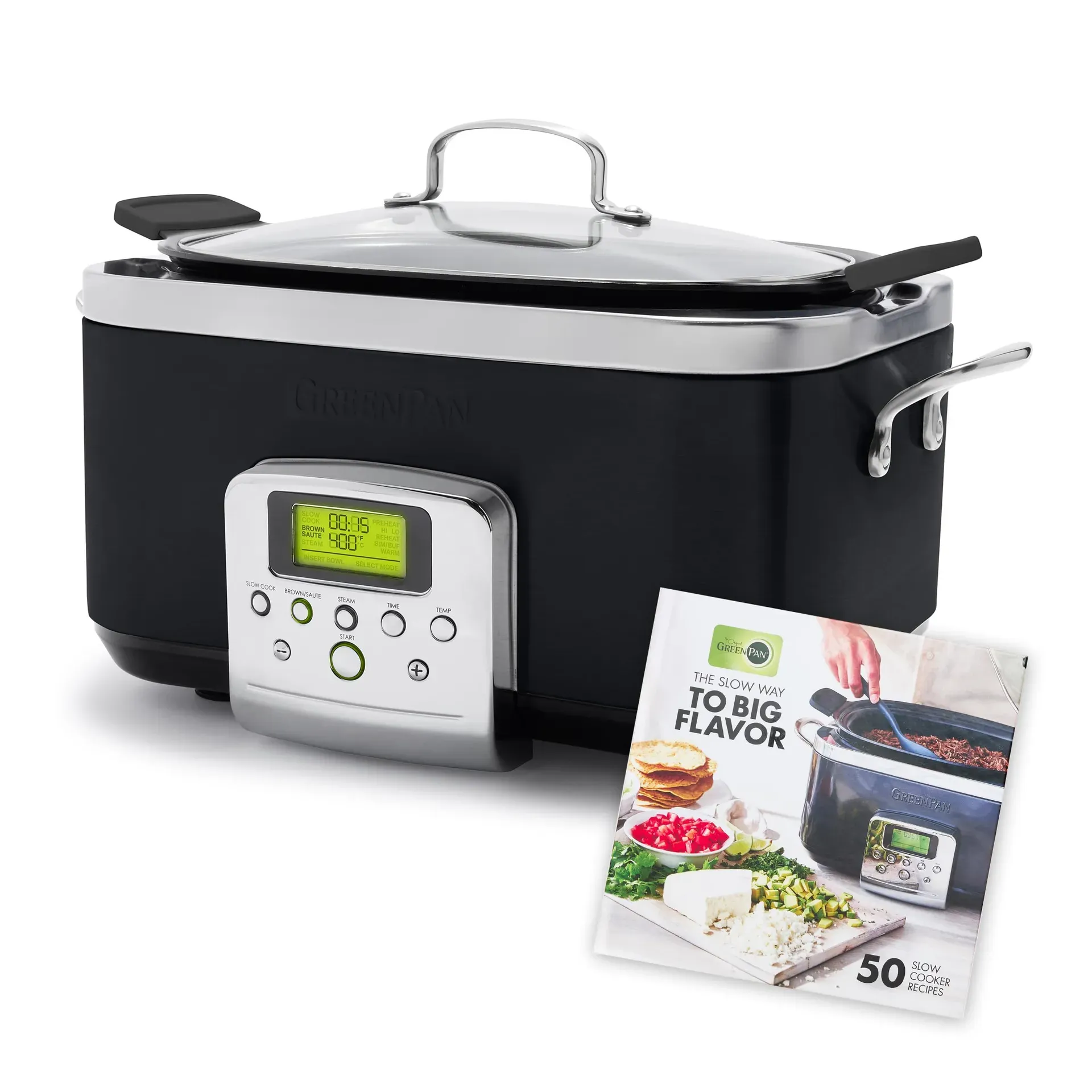 GreenPan Elite 8-in-1 programmable 6 quart slow cooker with Thermolon Volt ceramic nonstick