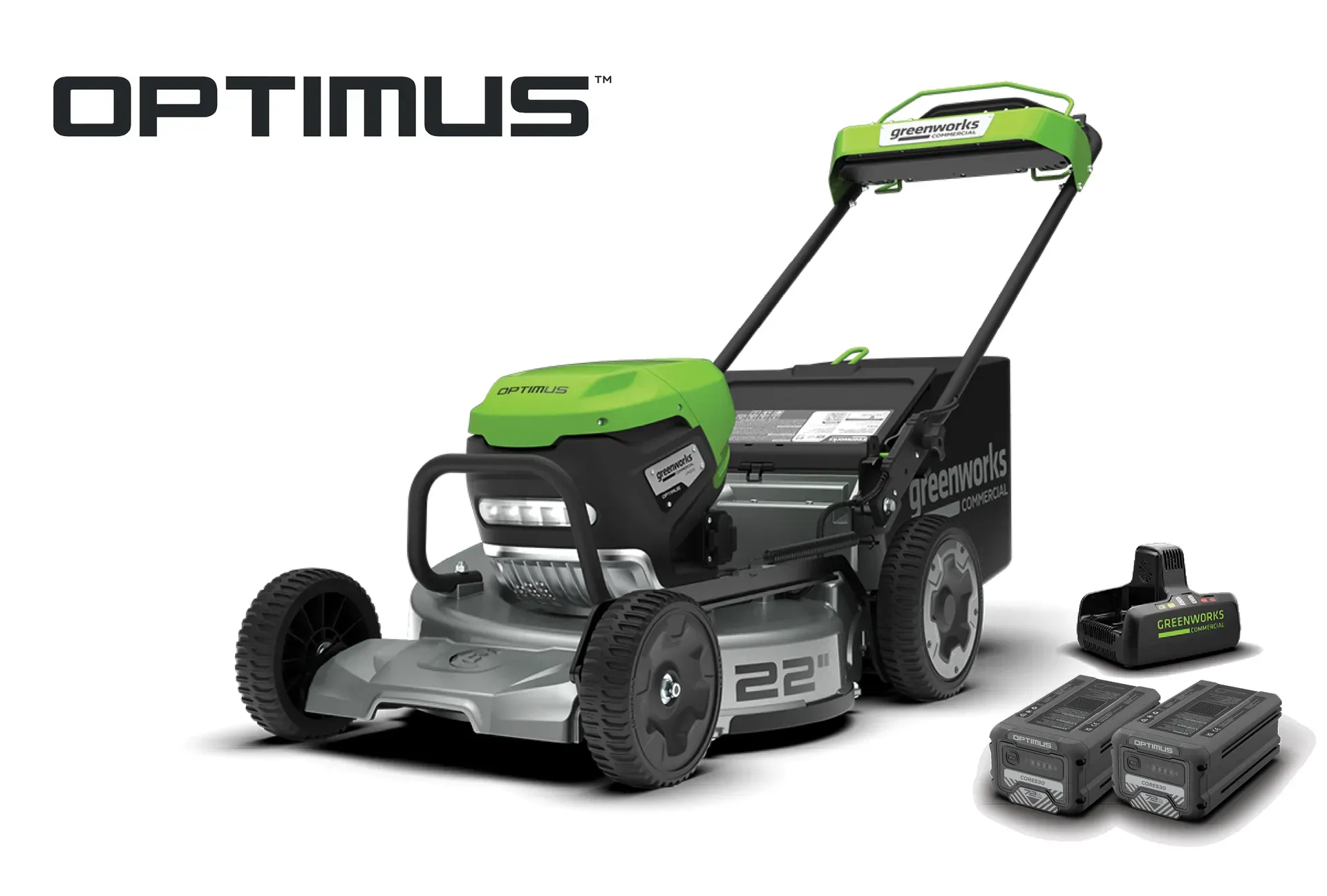 Greenworks Optimus ATM22A-82DP 82V commercial-grade electric lawn mower for professional landscaping