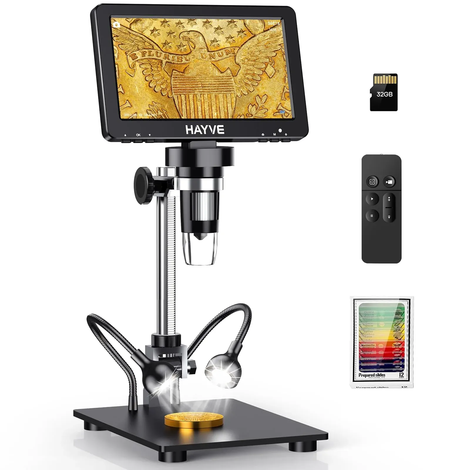Hayve DM9 7 inch digital microscope 1200X with HDMI output for soldering and hobby work