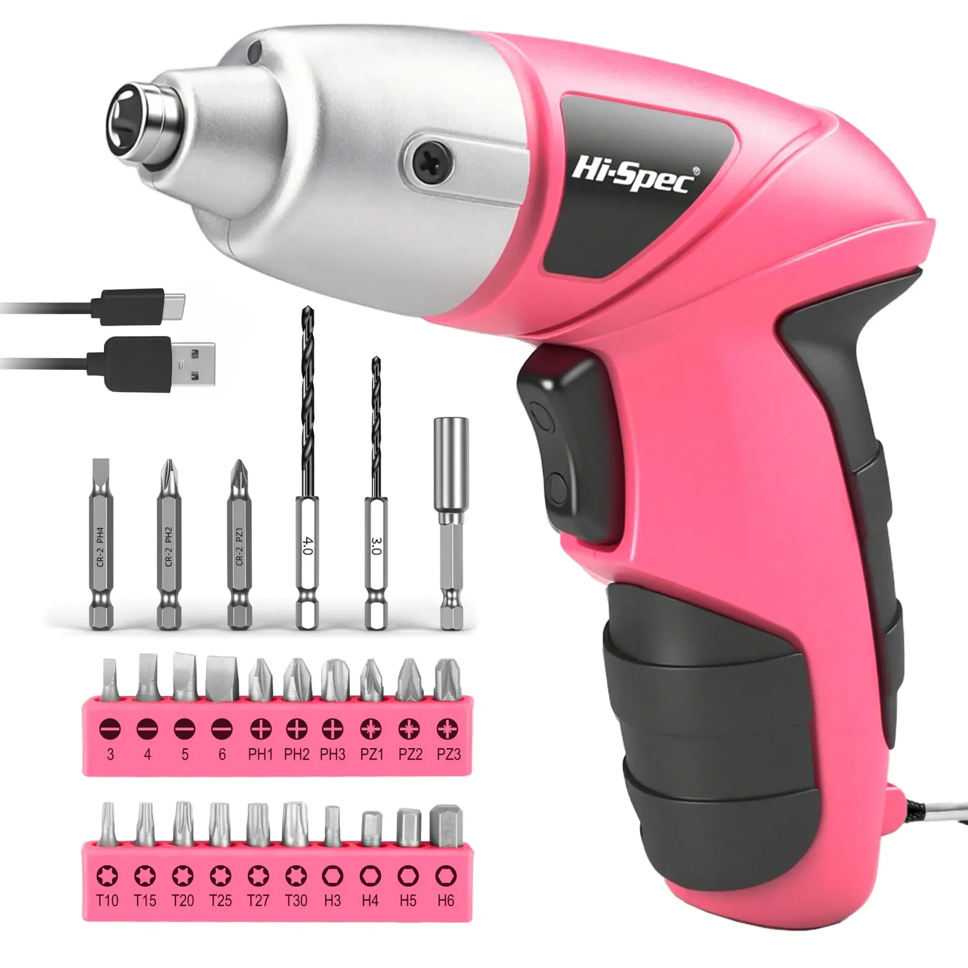 Hi-Spec Small Electric Screwdriver with 26 driver bits