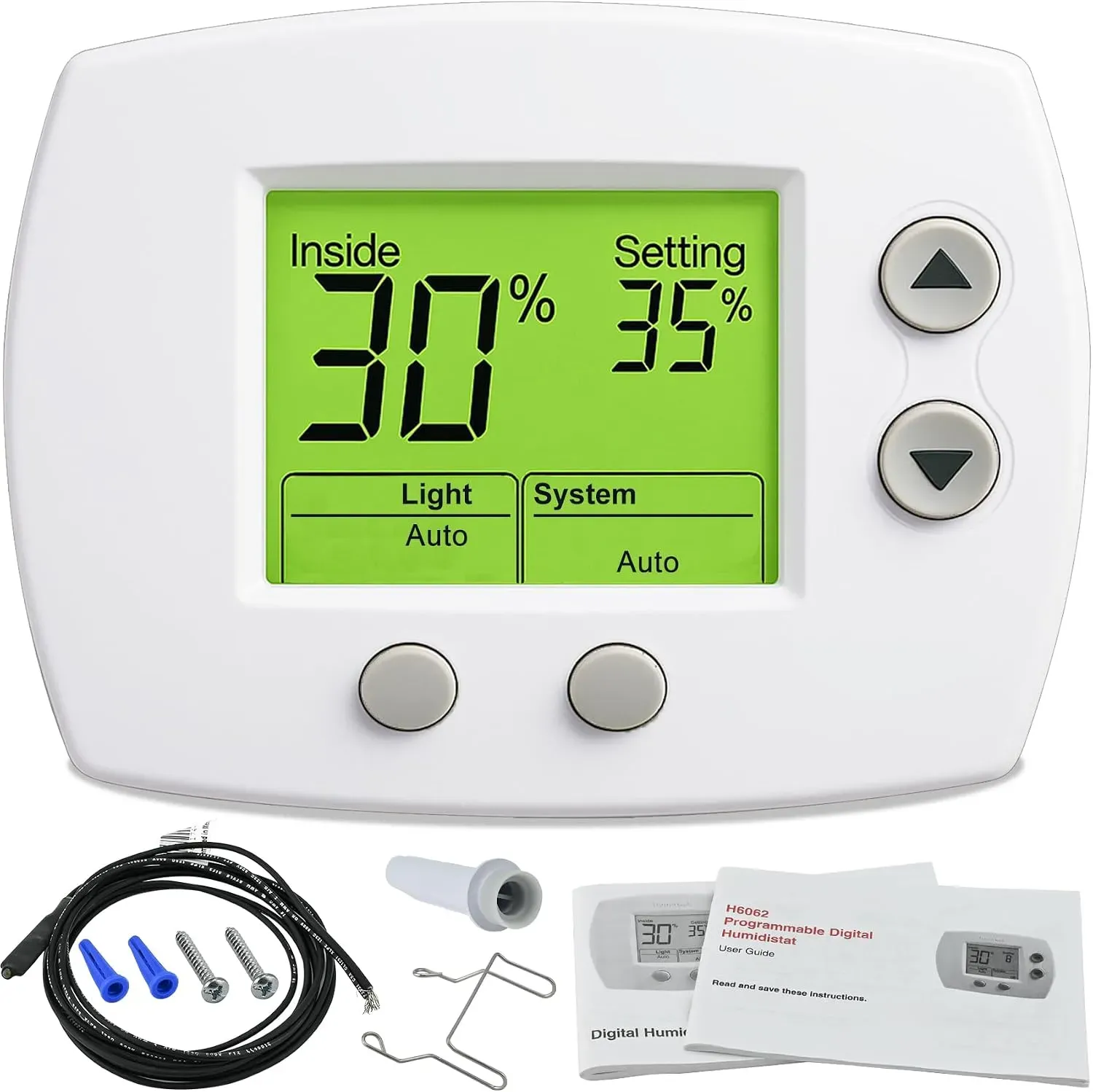 Honeywell HumidiPRO compact smart humidifier with digital controls on small nightstand
