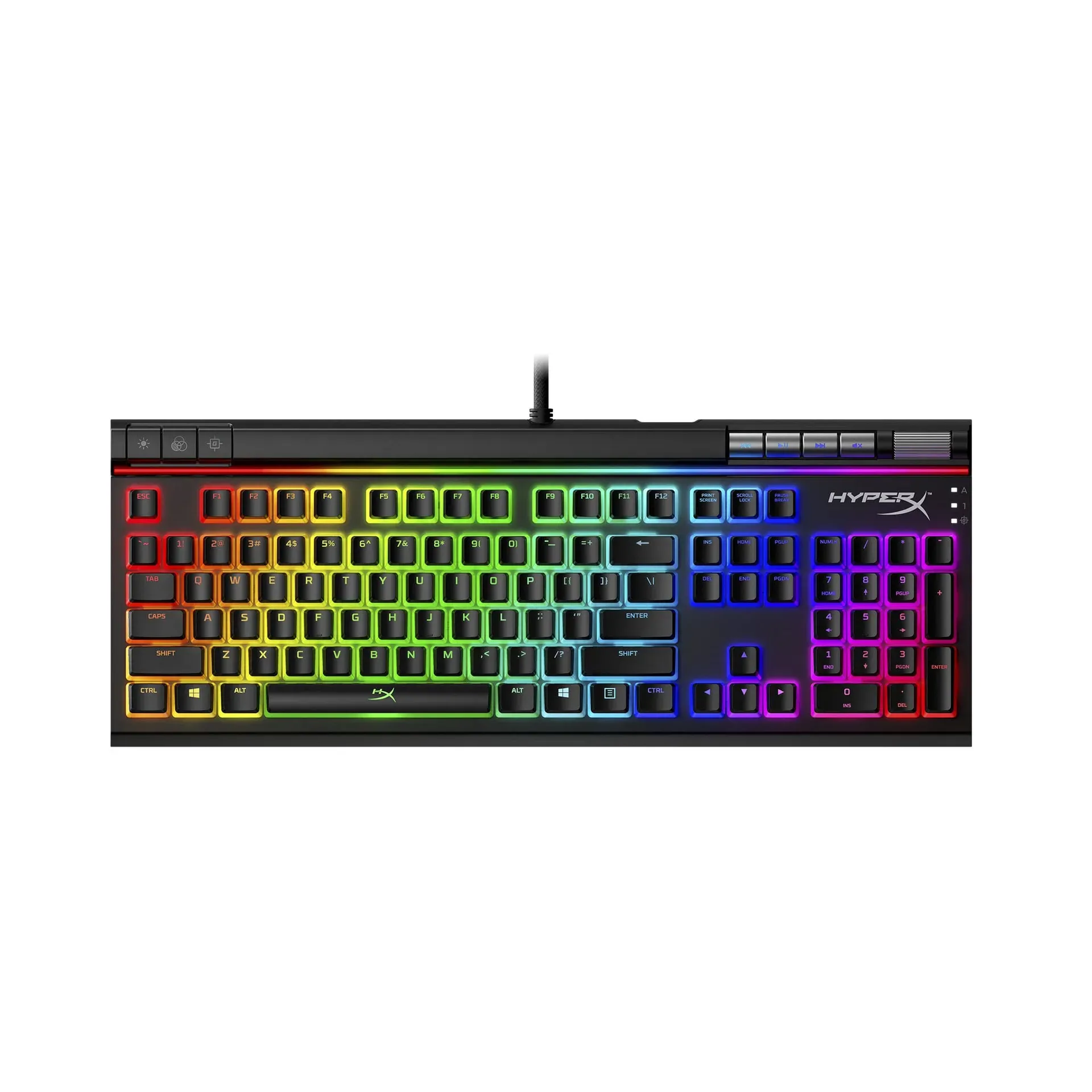 HyperX Alloy Elite 2 full-size mechanical gaming keyboard with translucent pudding keycaps and RGB lighting