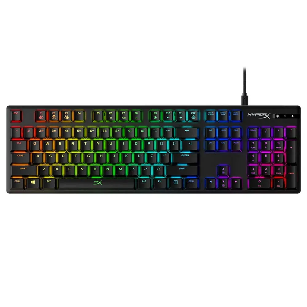 HyperX Alloy Origins full-size mechanical gaming keyboard with aircraft-grade aluminum body and RGB lighting
