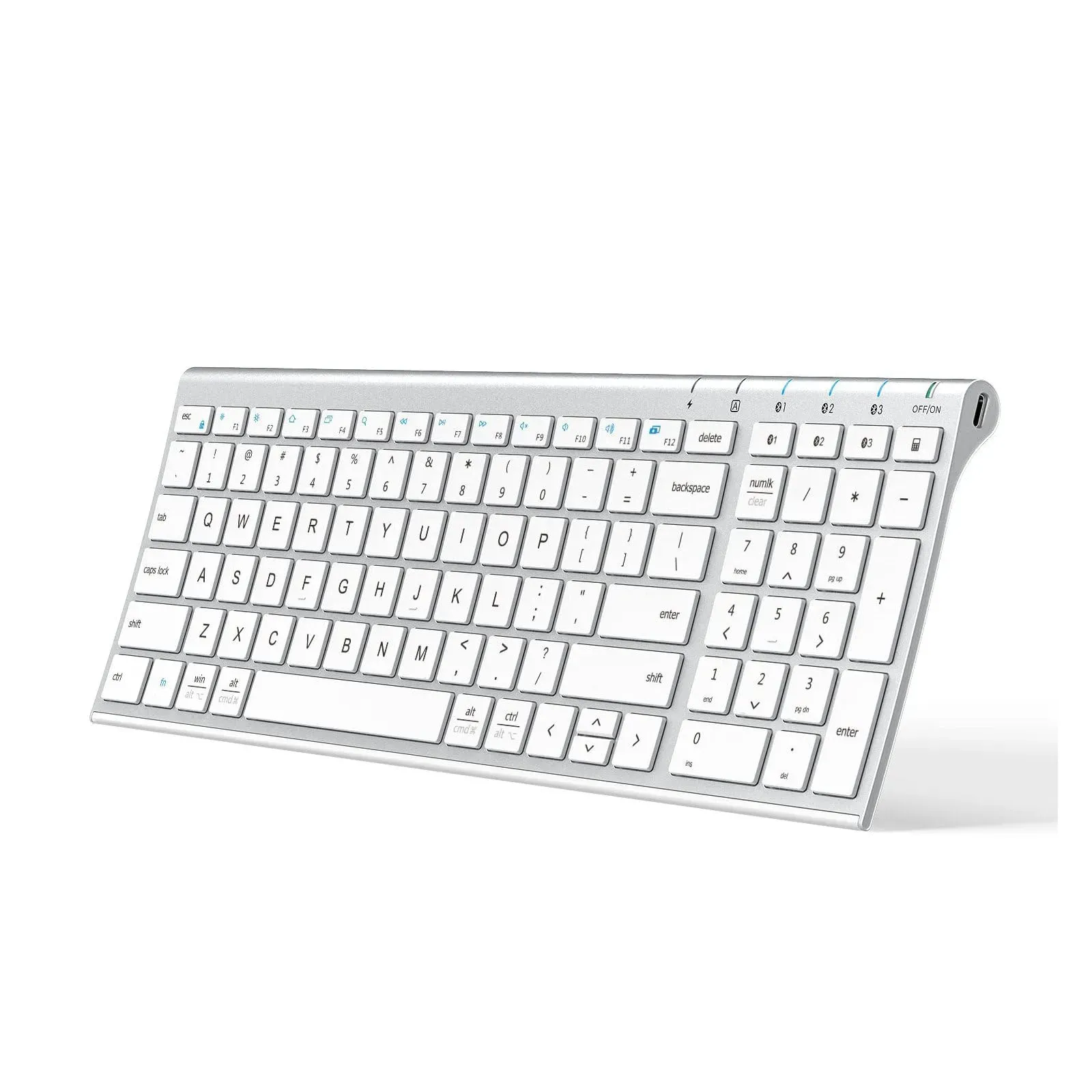 iClever BK10 multi-device bluetooth keyboard with numeric keypad