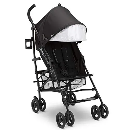Jeep PowerGlyde Plus all-terrain budget stroller with puncture-proof shock-absorbing tires and aluminum frame