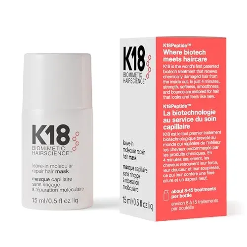 K18 Leave-In Molecular Repair Hair Mask 1.7 oz bottle for severely damaged hair