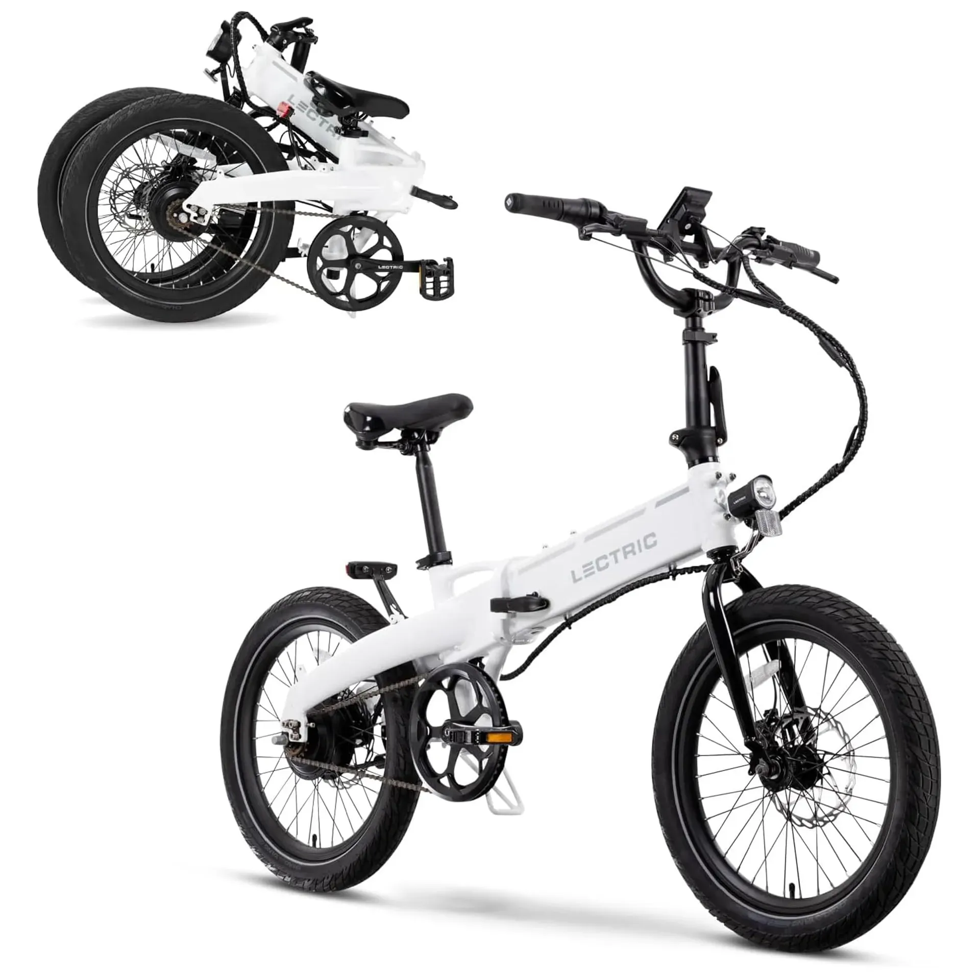 Lectric XP Lite 2.0 lightweight folding electric bike folded for storage