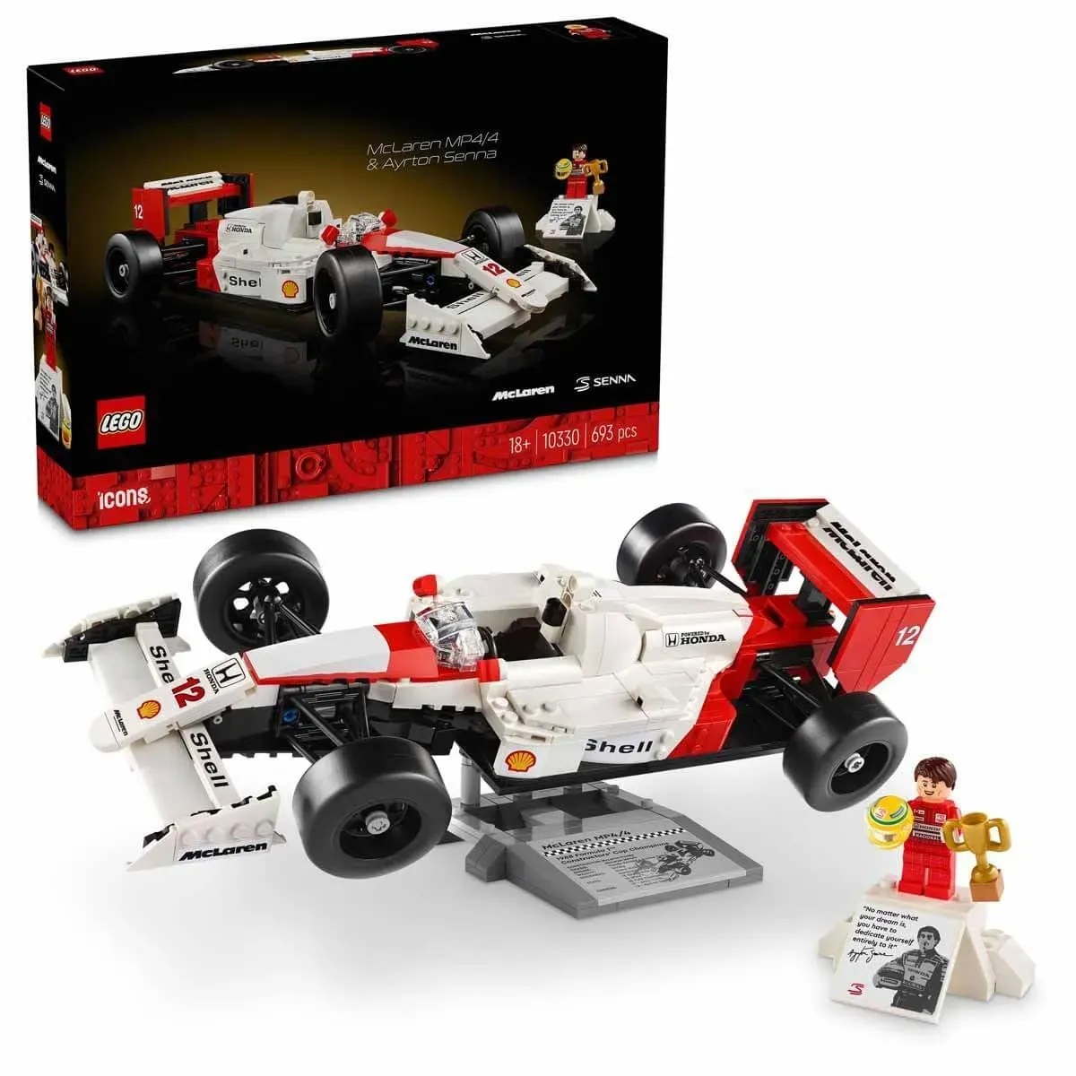 LEGO Icons McLaren MP4/4 and Ayrton Senna 10330 Formula 1 car model