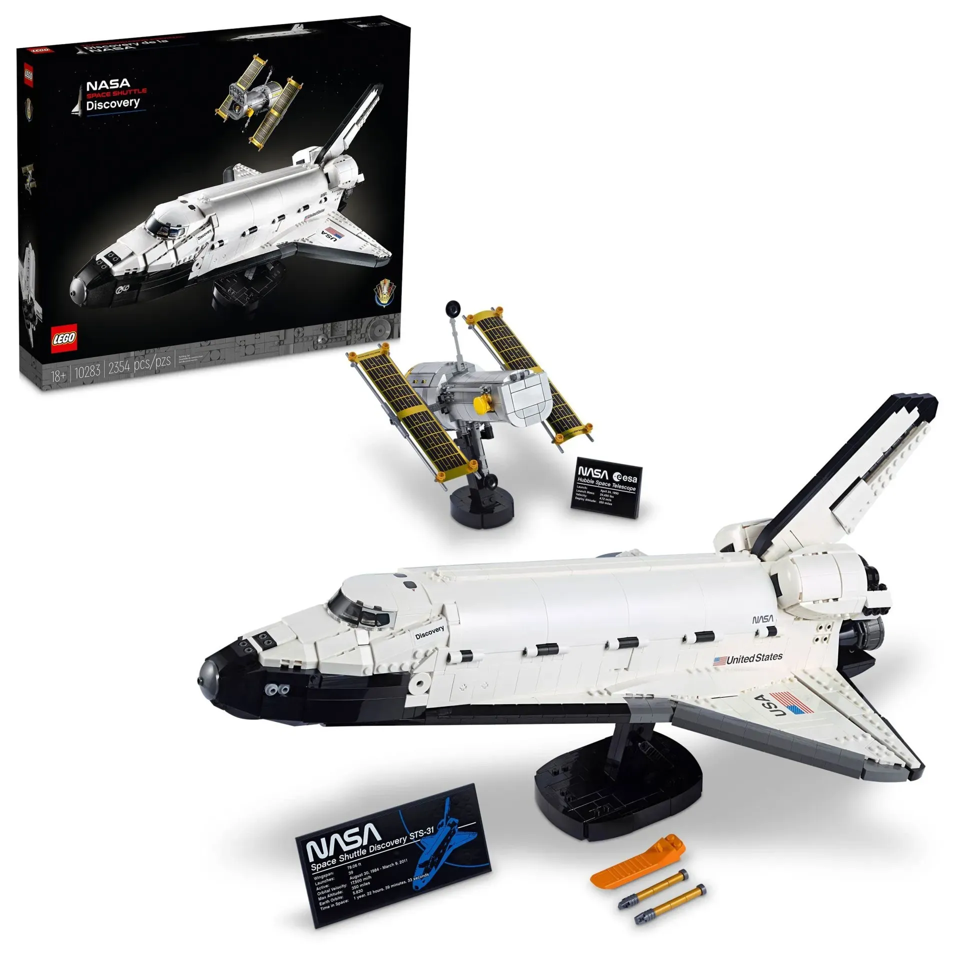 LEGO Icons NASA Space Shuttle Discovery 10283 with Hubble Space Telescope
