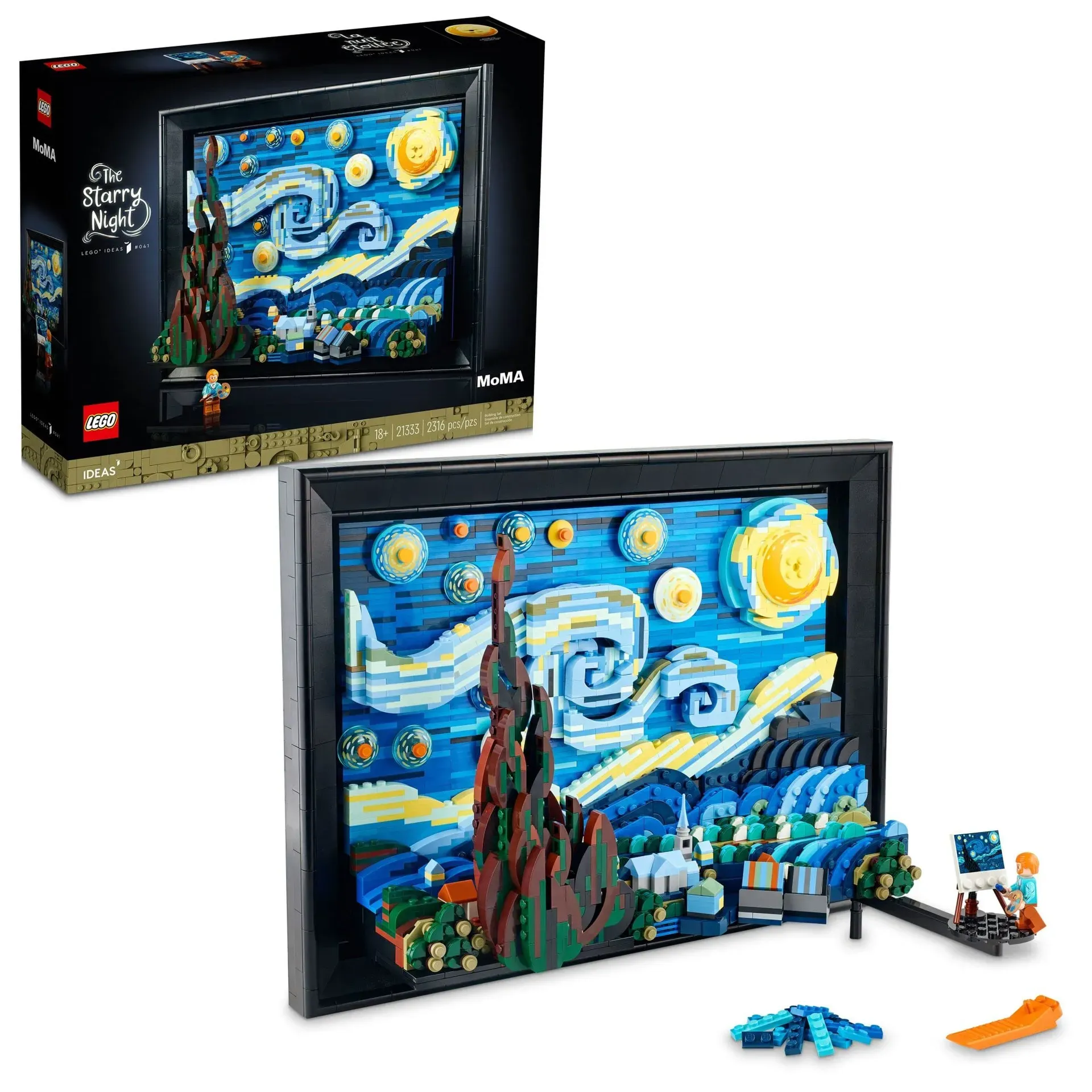 LEGO Ideas Vincent van Gogh The Starry Night 21333 3D wall art display