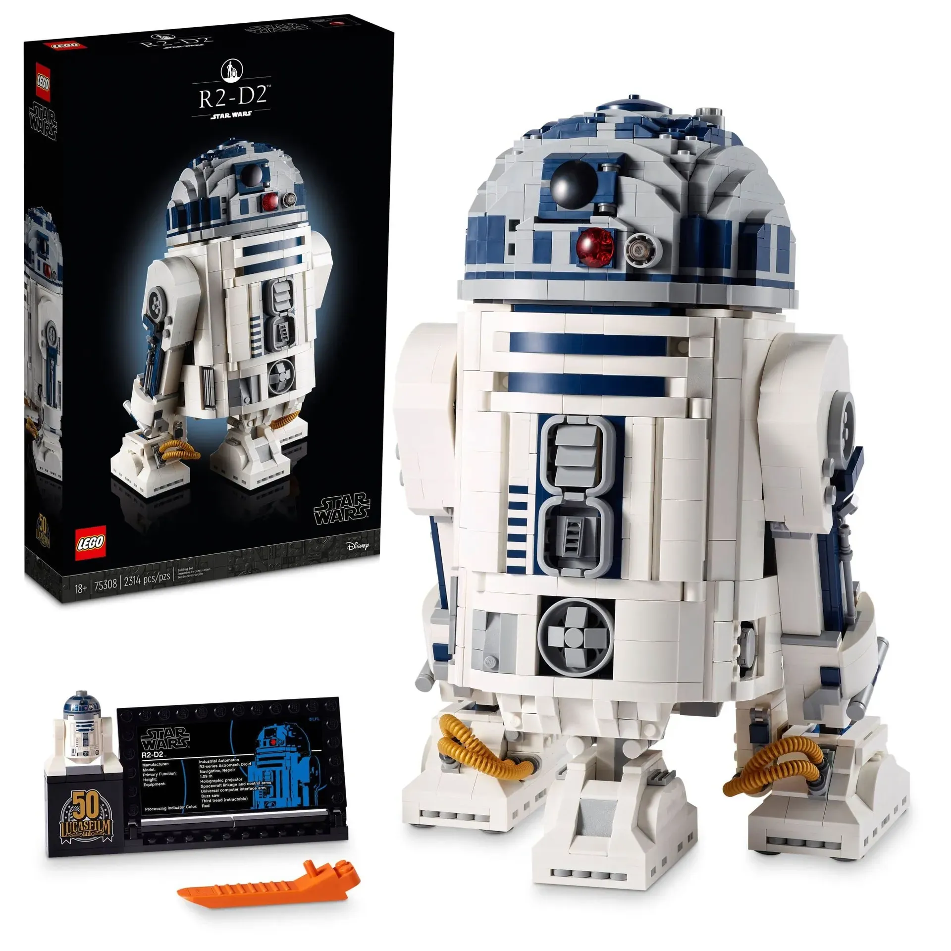 LEGO Star Wars R2-D2 75308 brick-built droid display model