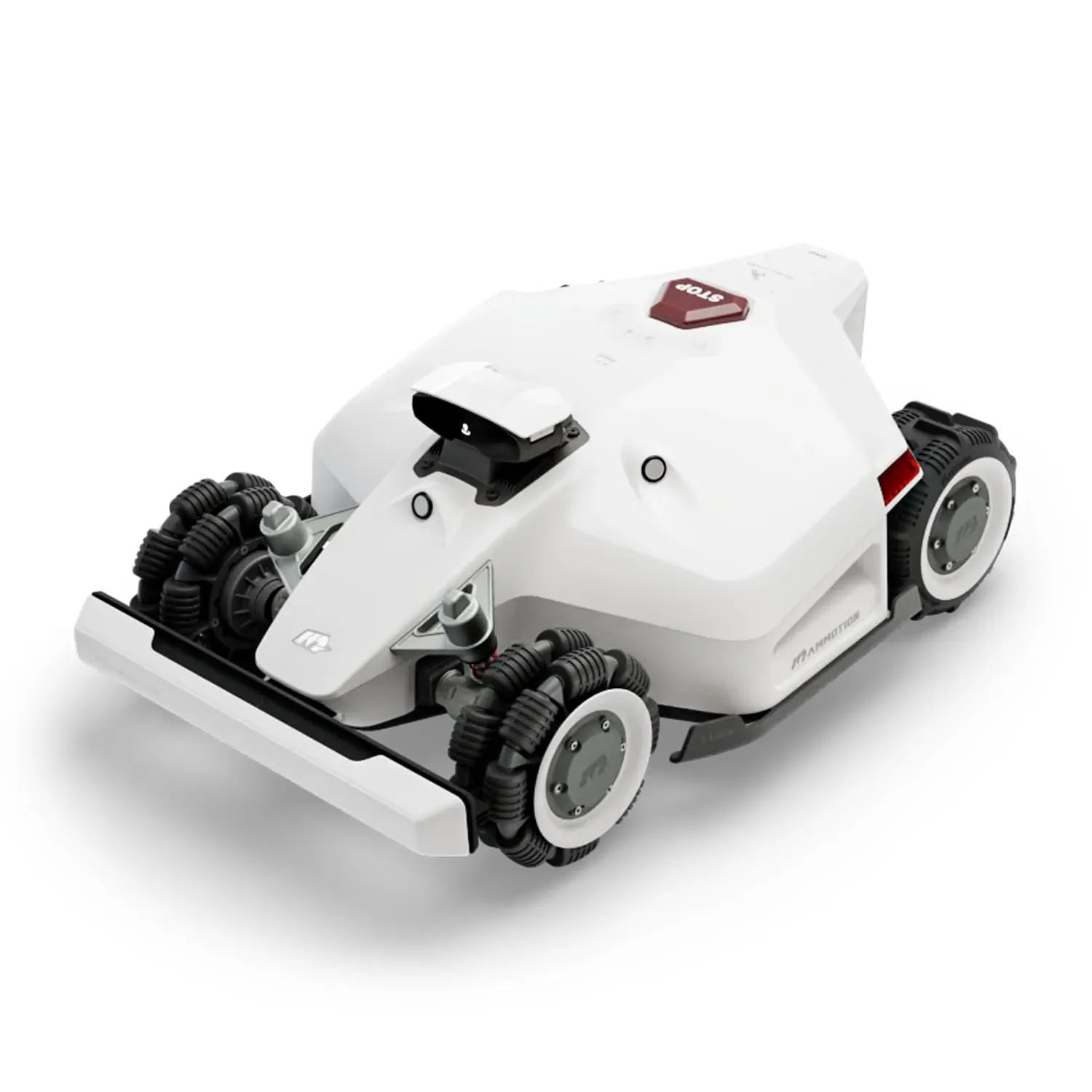 Mammotion LUBA 2 AWD robotic lawn mower navigating steep slope without perimeter wire