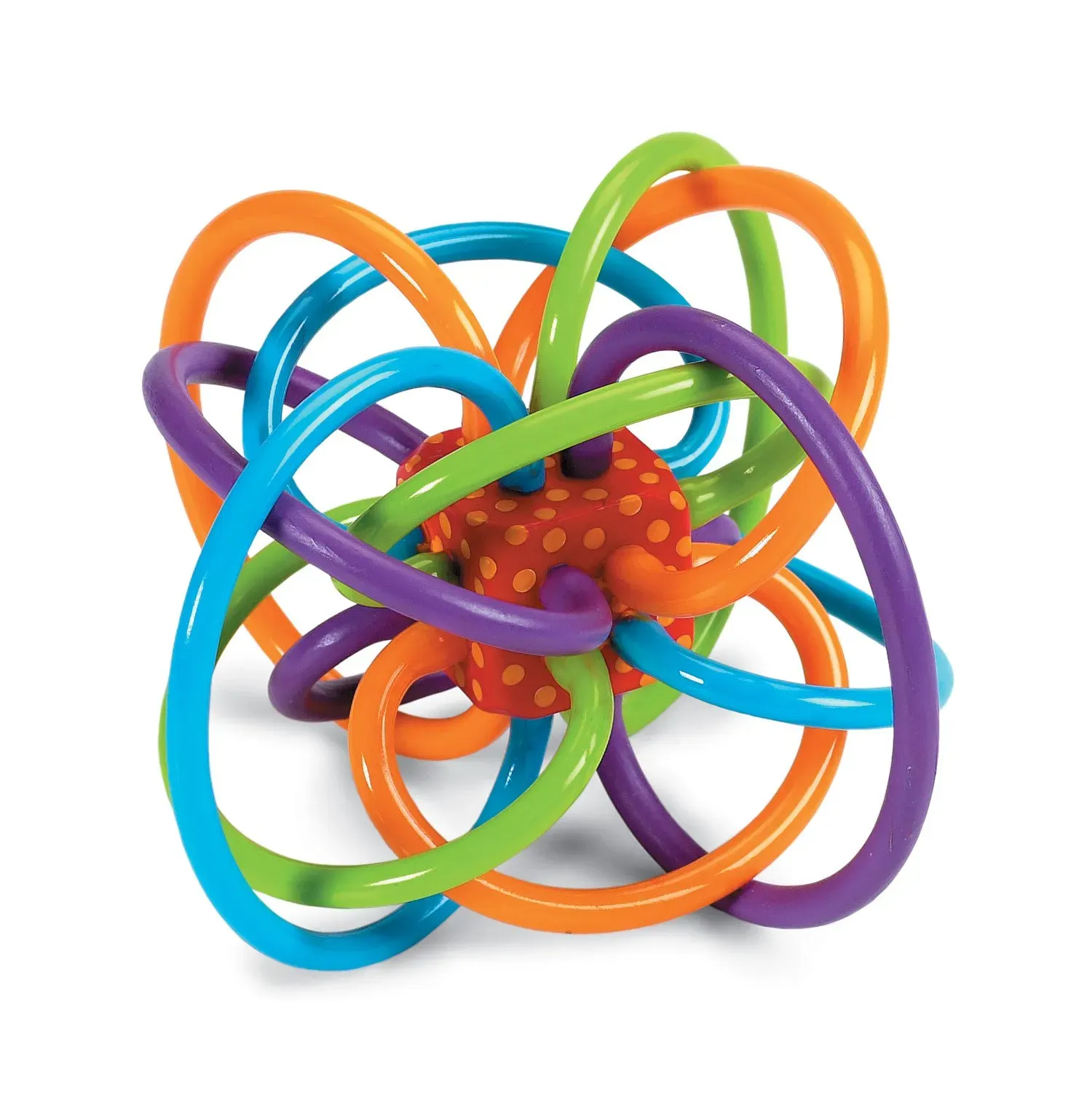 Manhattan Toy Winkel Rattle & Sensory Teether Toy with colorful BPA-free silicone loops