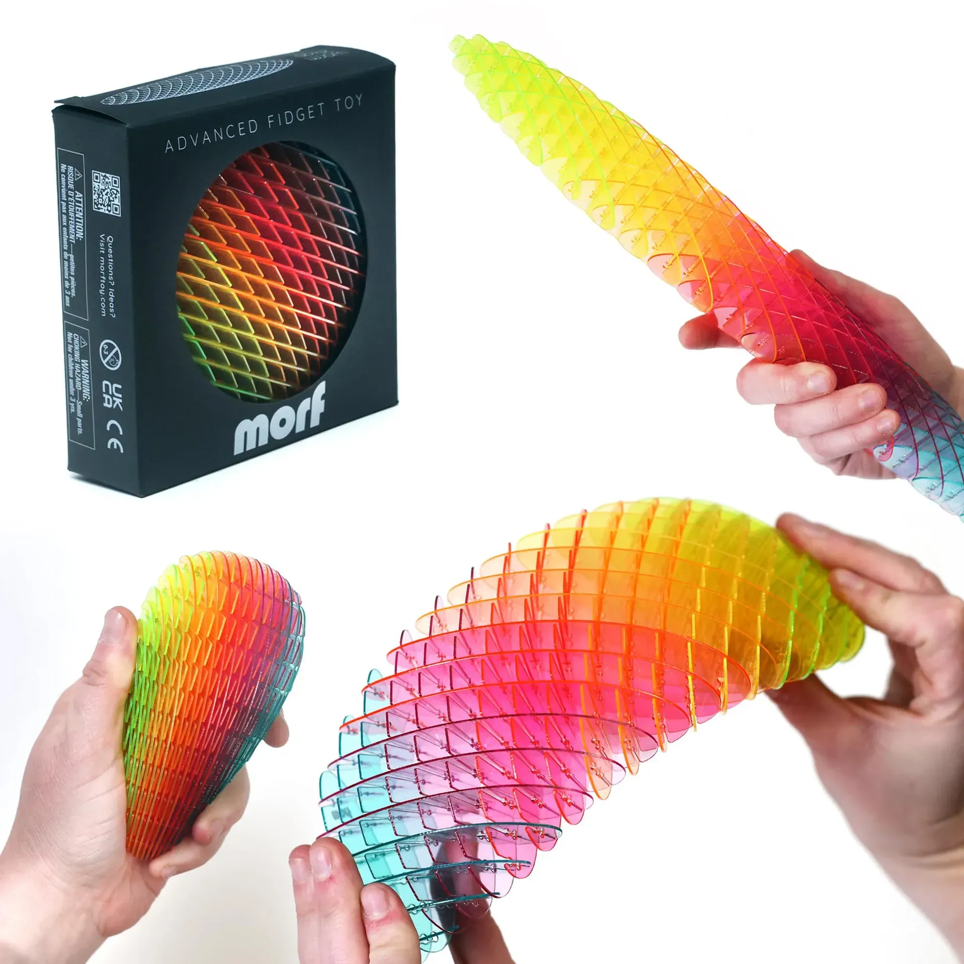 Morf Fidget Worm Toy - flexible 3D sensory slug in bright colors