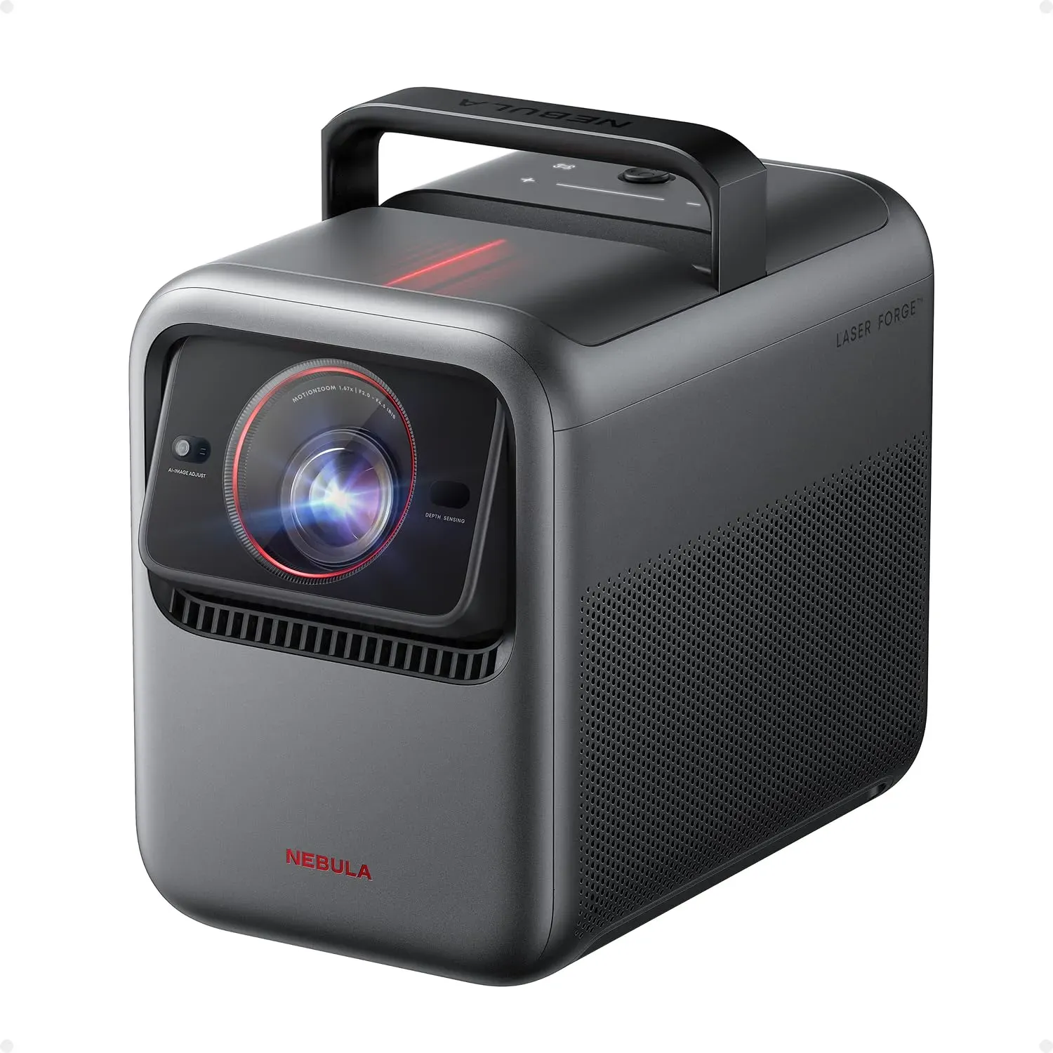 Nebula X1 by Anker triple laser 4K smart projector projecting in bright living room