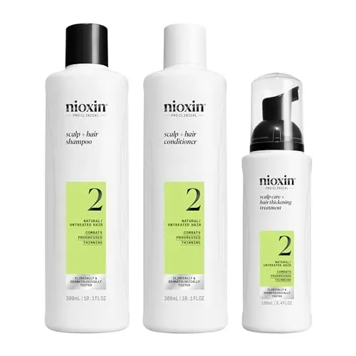 Nioxin Scalp and Hair Thickening System 2 three-piece kit for natural hair with progressed thinning