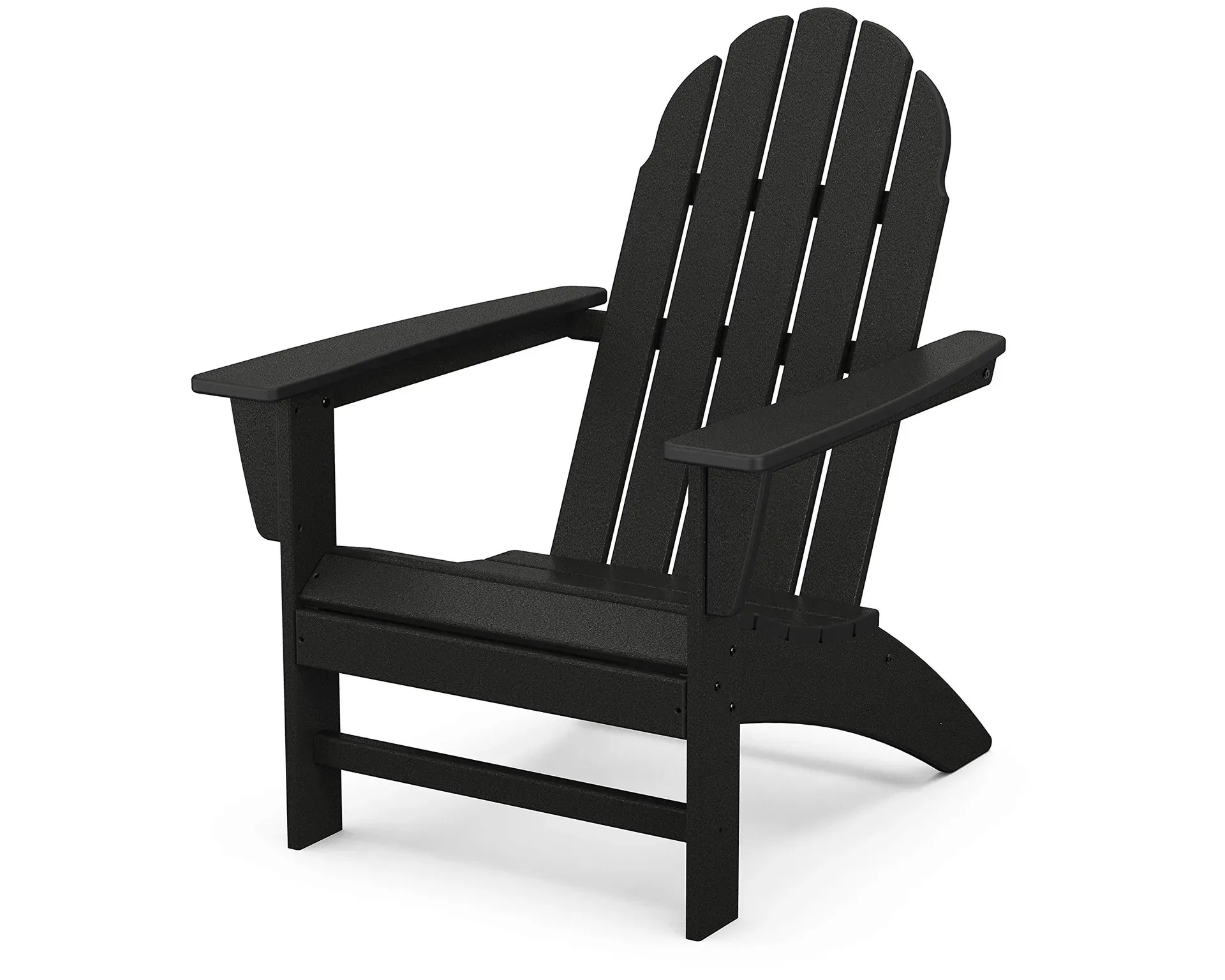 POLYWOOD Vineyard Adirondack chair in weathered gray on a residential patio