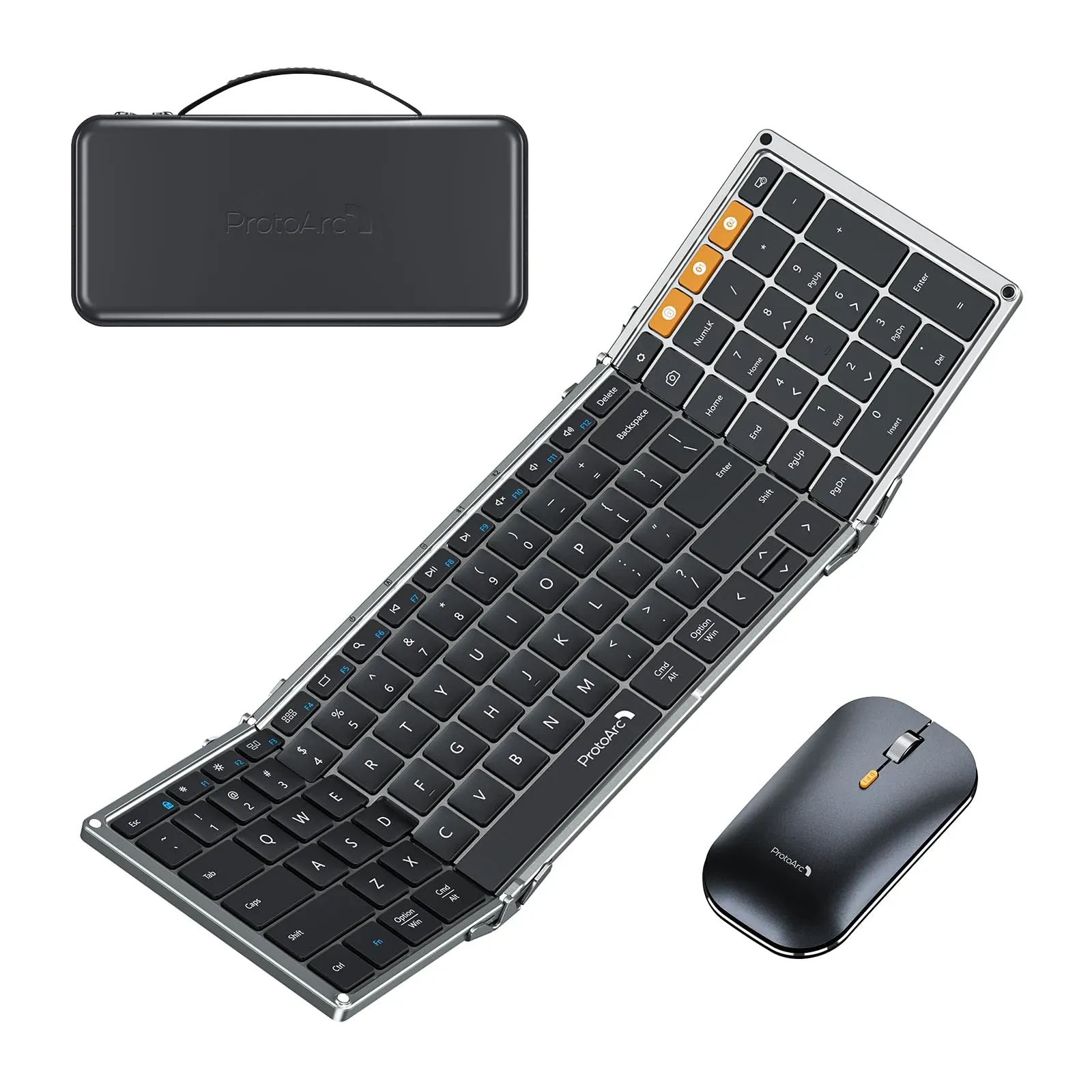 ProtoArc XKM01 foldable keyboard with mouse combo in carrying case