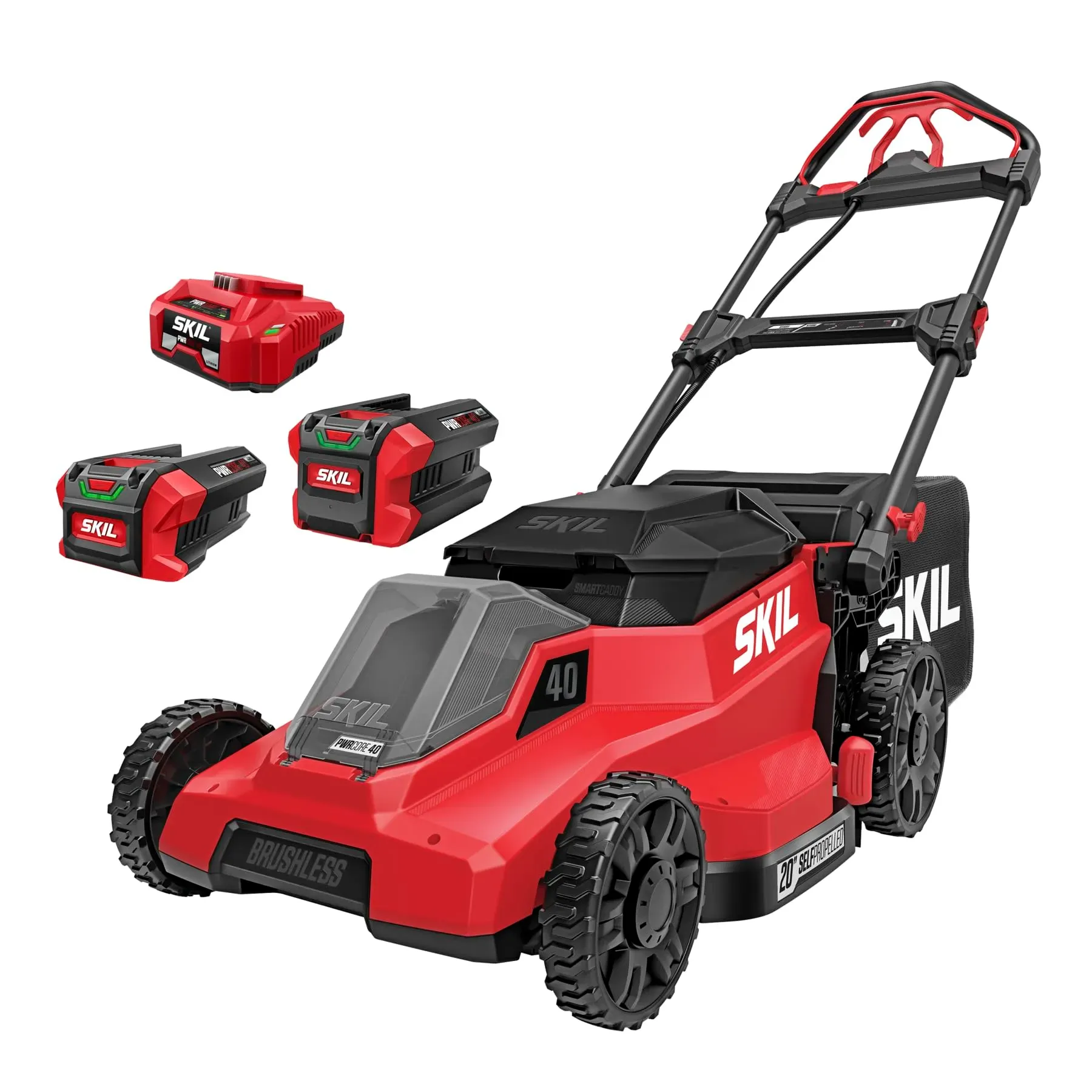 Skil SM2010C PWRCore 40 20-inch self-propelled electric lawn mower with Smart Caddy storage system
