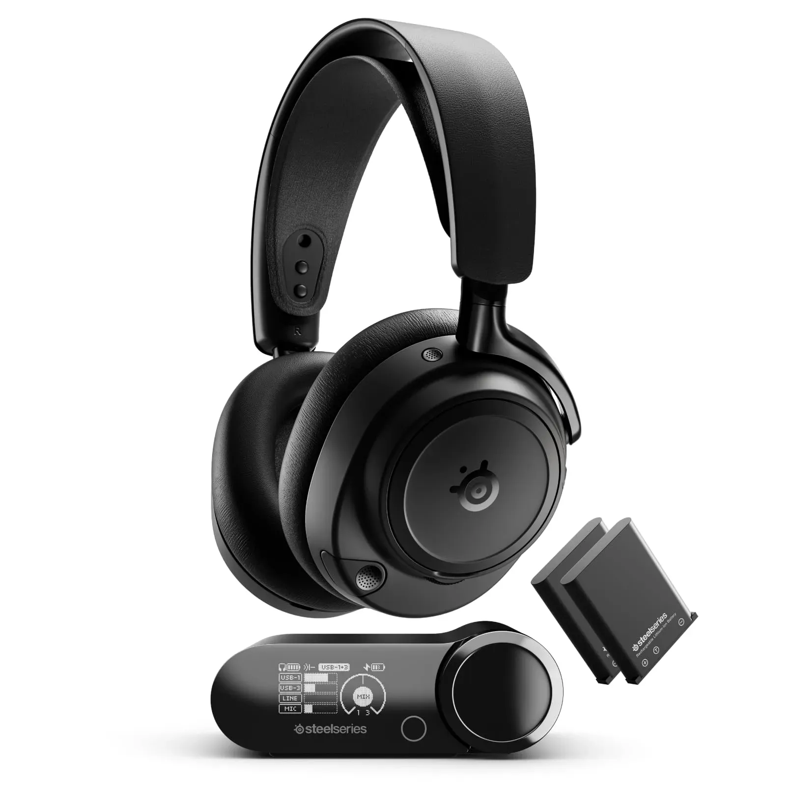 SteelSeries Arctis Nova Elite hi-res wireless gaming headset on white background