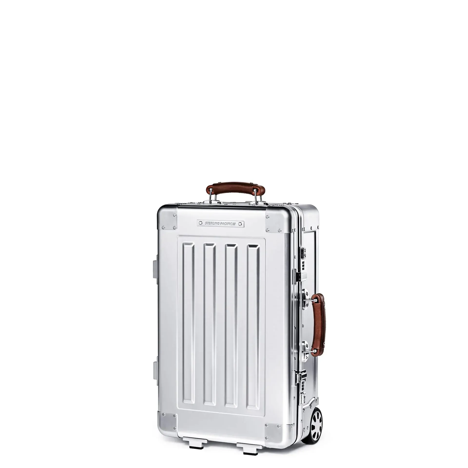 Sterling Pacific 35L cabin travel case in full aluminum with impact-bearing ridges