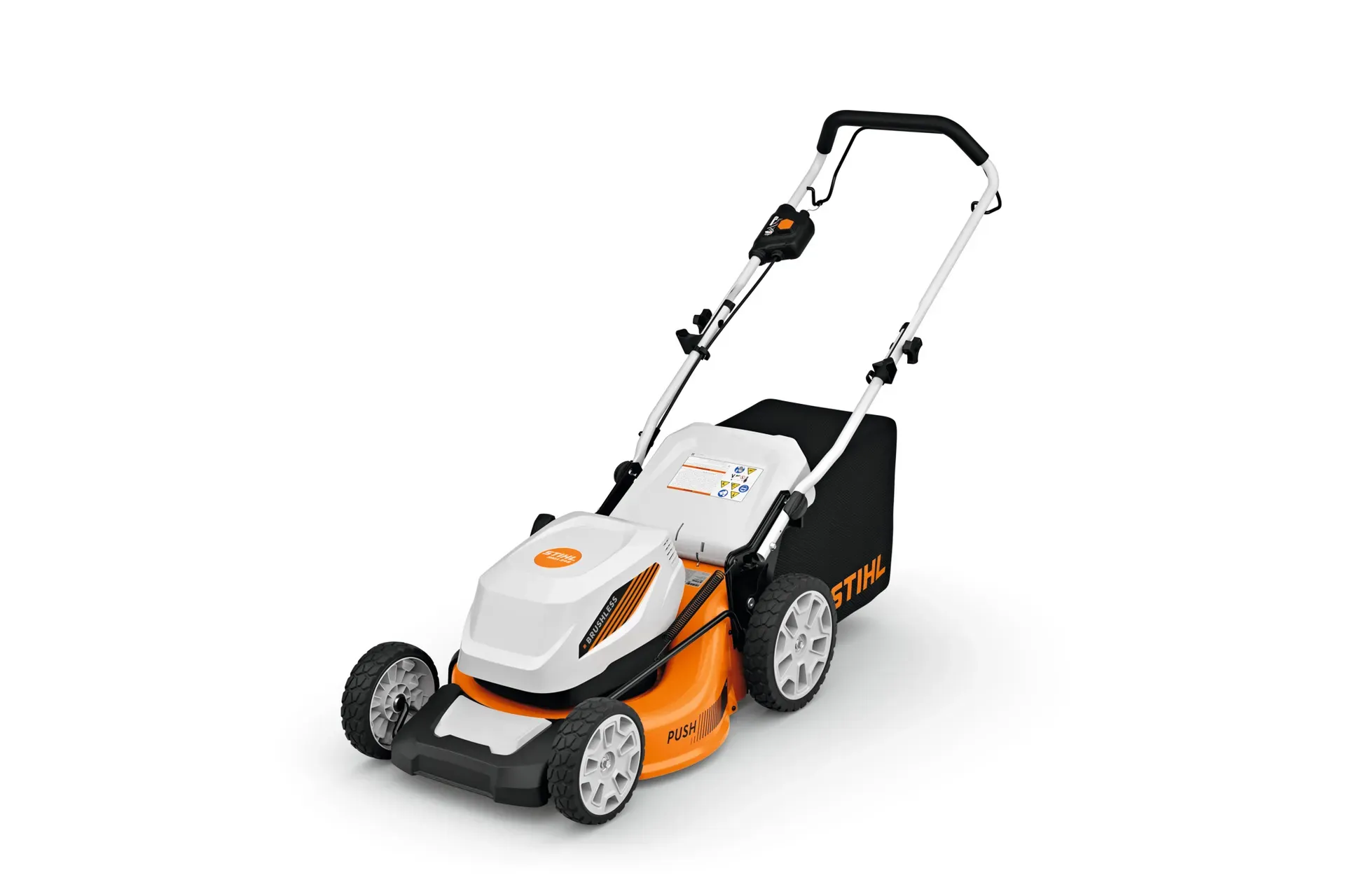 Stihl RMA 348 36V cordless electric lawn mower for tight manicured yards with LED headlights