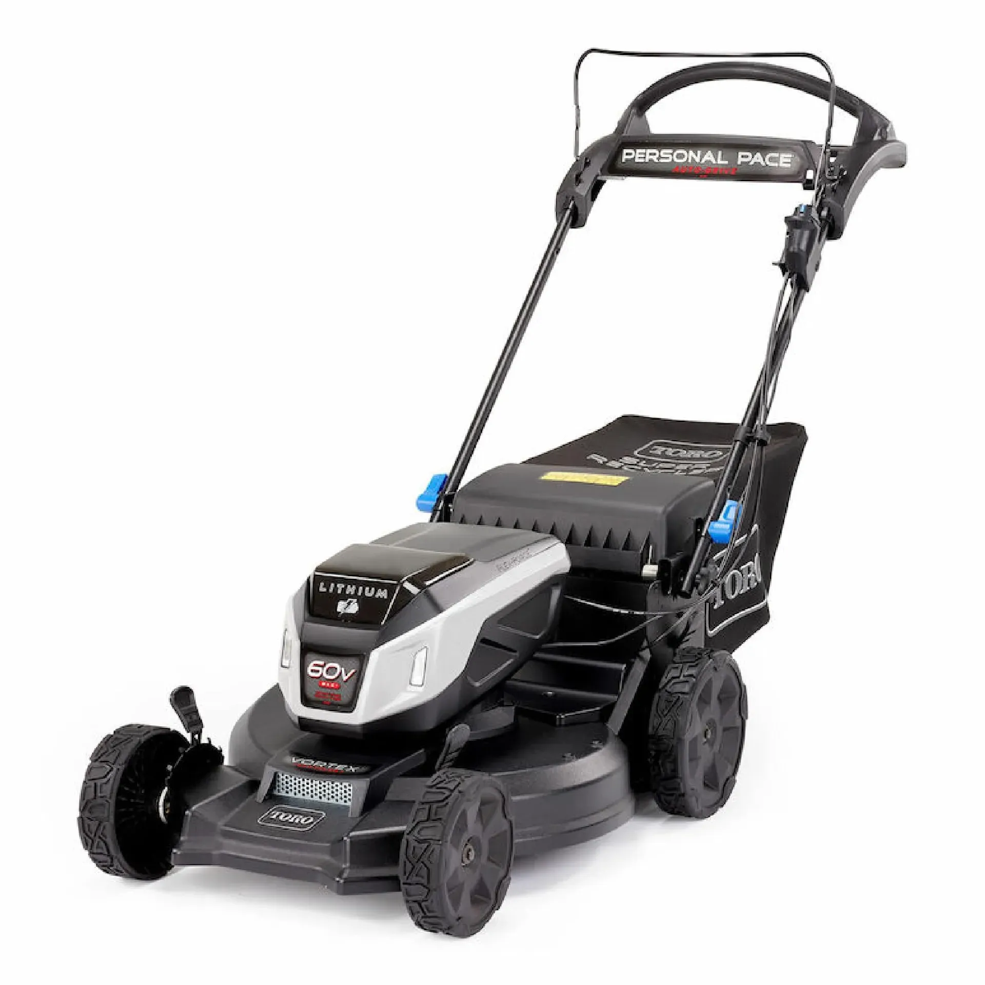Toro 60V Max Super Recycler 21-inch self-propelled lawn mower with vertical storage feature