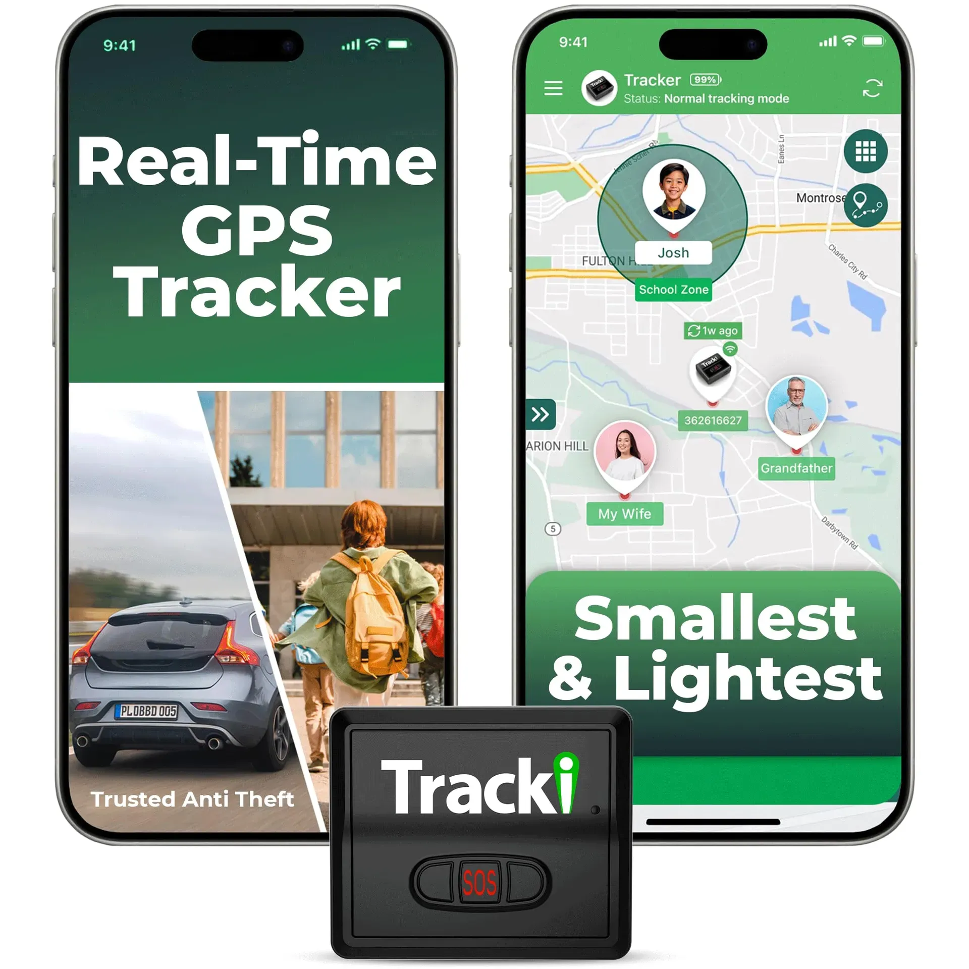 Tracki Mini GPS Tracker, a real-time 4G LTE tracker for vehicles and luggage