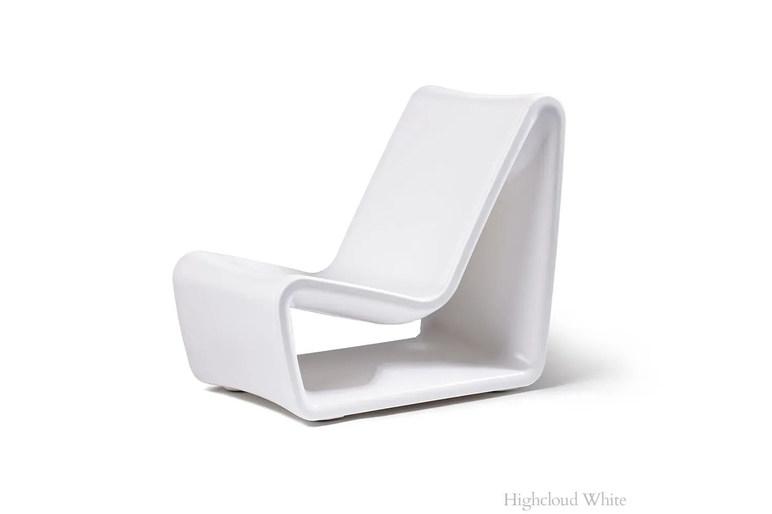 Tupelo Goods Loop Lounger outdoor chair folded into compact loop for wall storage