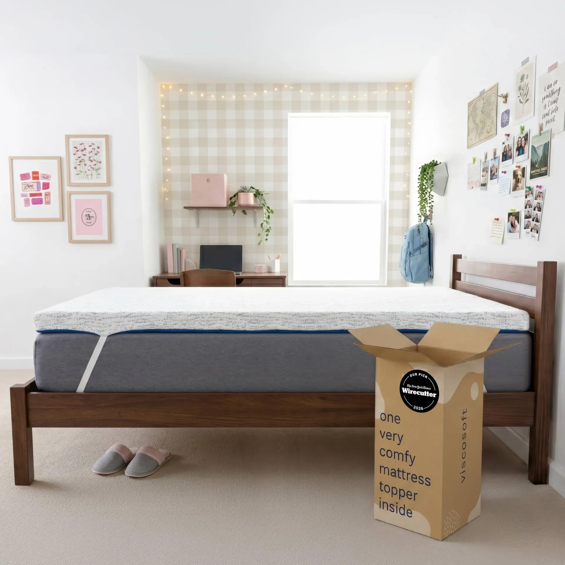 ViscoSoft Select High Density Memory Foam Mattress Topper on bed