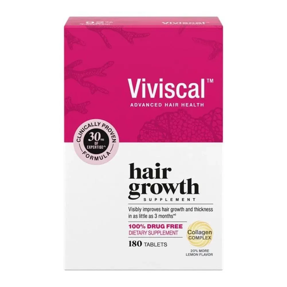Viviscal Hair Growth Supplements for Women 180 tablets with biotin and marine collagen