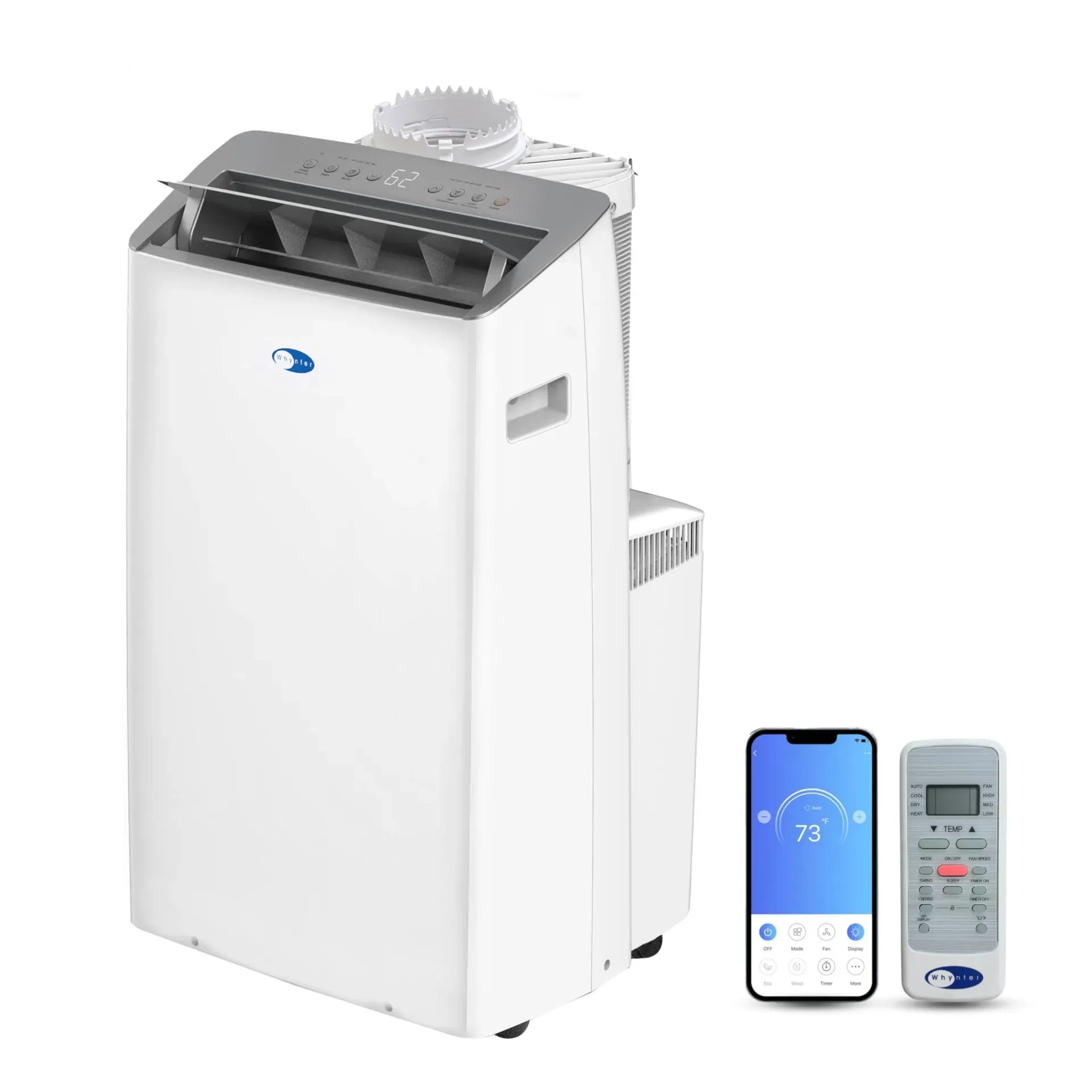 Whynter ARC-1230WN 14000 BTU NEX inverter dual hose portable air conditioner cooling a large open-plan living space
