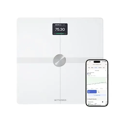 Withings Body Smart clinically validated scale with high-resolution color weight trend display