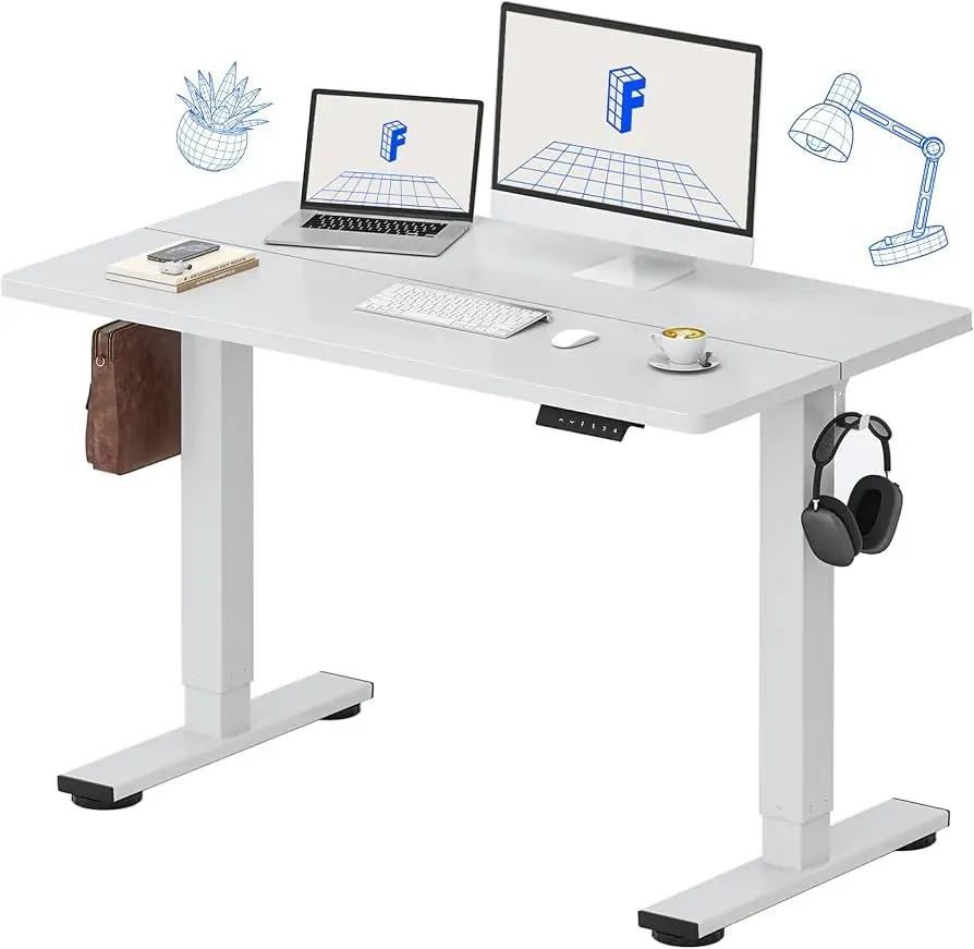 FlexiSpot E2 electric standing desk 48x24 inch with whole-piece desktop and cable tray