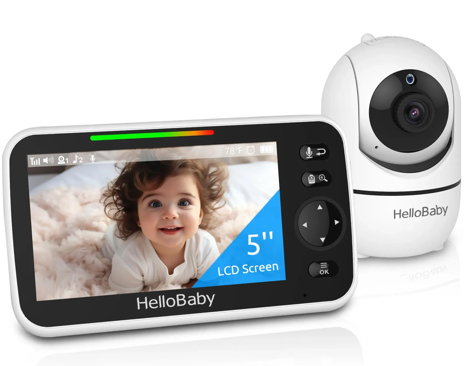 HelloBaby HB6550 no WiFi baby monitor with 5-inch parent screen