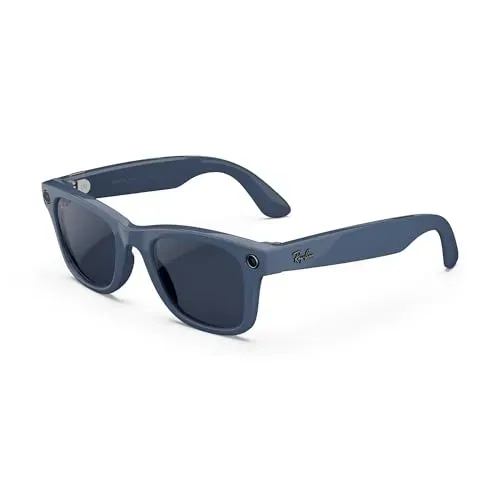 Meta Ray-Ban Gen 2 Wayfarer smart glasses with hidden camera on person at outdoor cafe