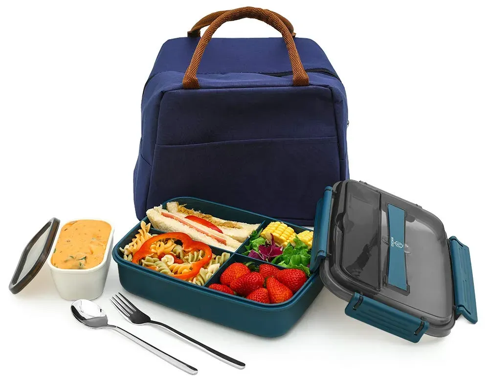 MINCOCO 5-Compartment bento lunch box kit with insulated lunch bag and accessories