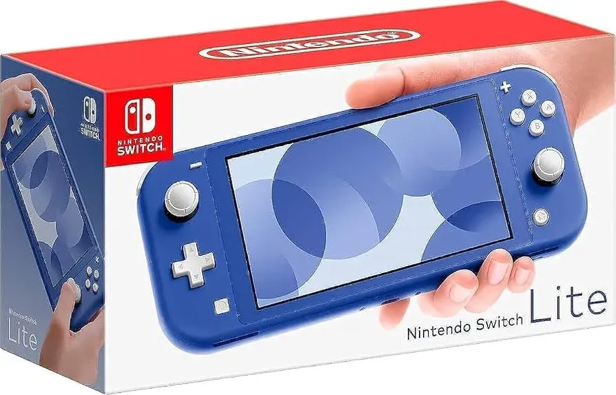 Nintendo Switch Lite in blue, compact dedicated handheld gaming console for portable play