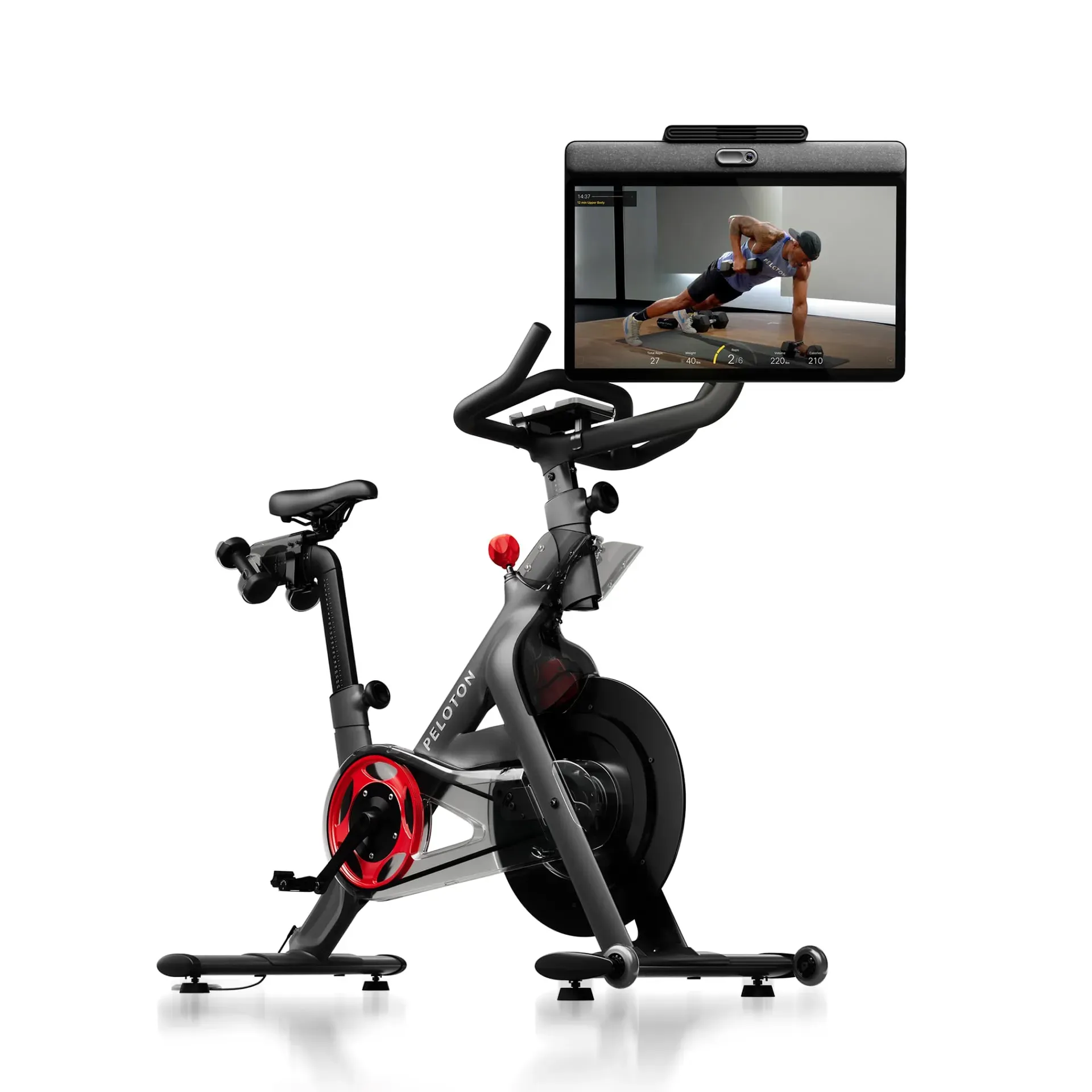 Peloton Cross Training Bike+ with swiveling touchscreen for home cycling and strength workouts