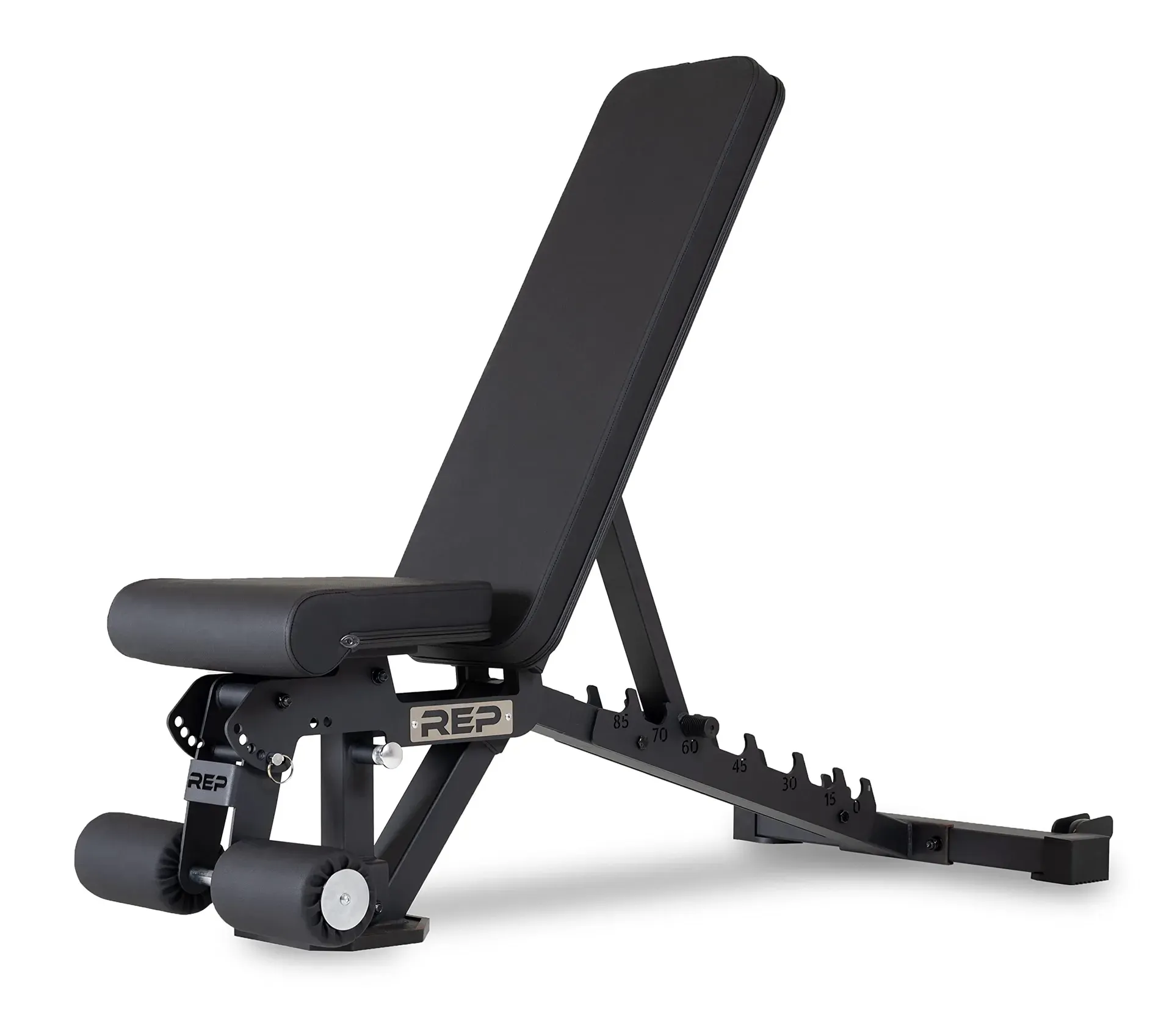 REP Fitness AB-3000 FID adjustable weight bench for home gym with decline setting and leg rollers