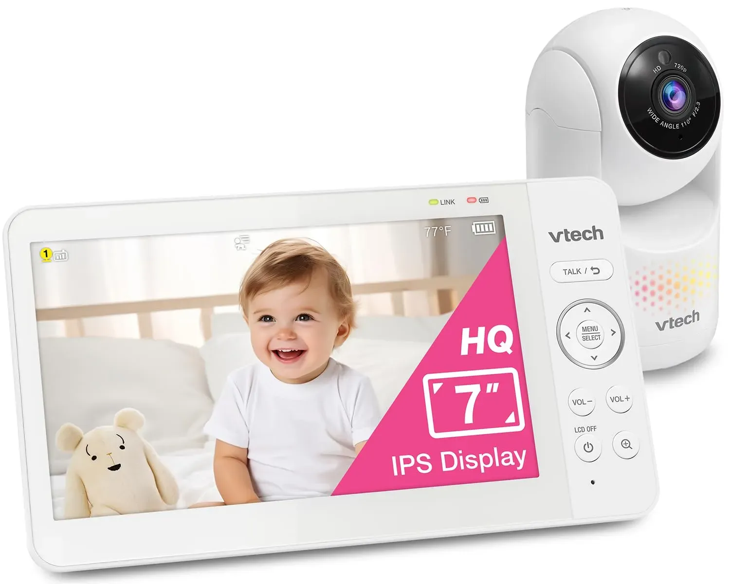 VTech HQ Max 7-inch baby monitor with IPS parent screen