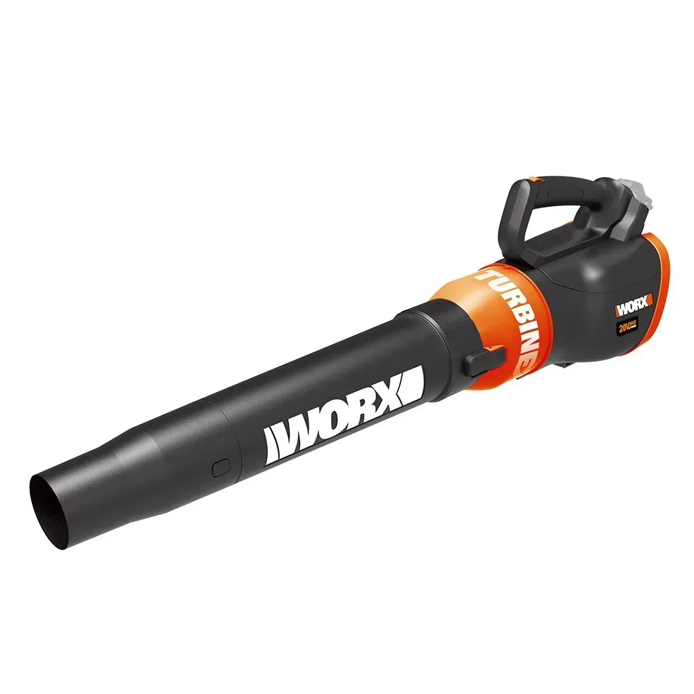 WORX WG546.9 Turbine 20V cordless leaf blower tool only held one-handed clearing a patio