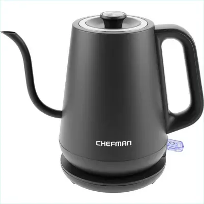Cosori electric gooseneck kettle with LCD temperature display and stainless steel body for pour-over brewing