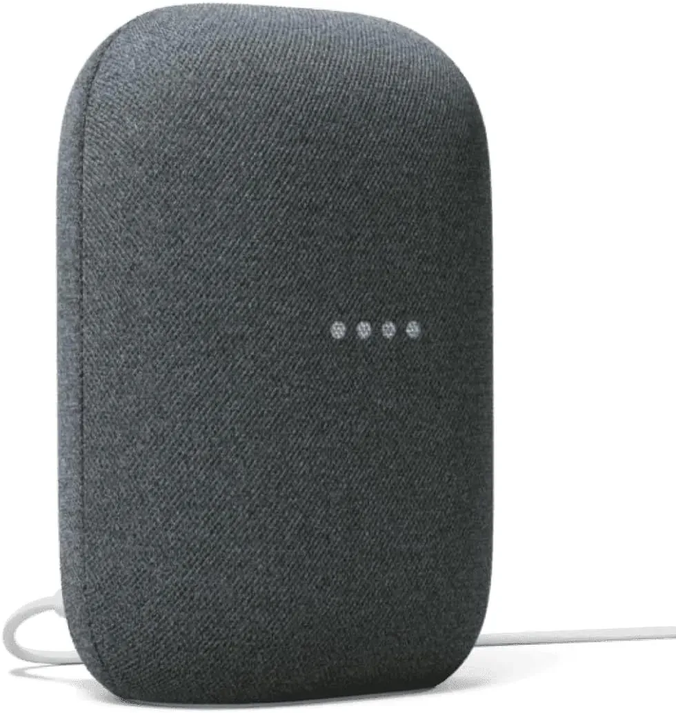 Google Audio Bluetooth smart speaker with Google Assistant voice control in chalk