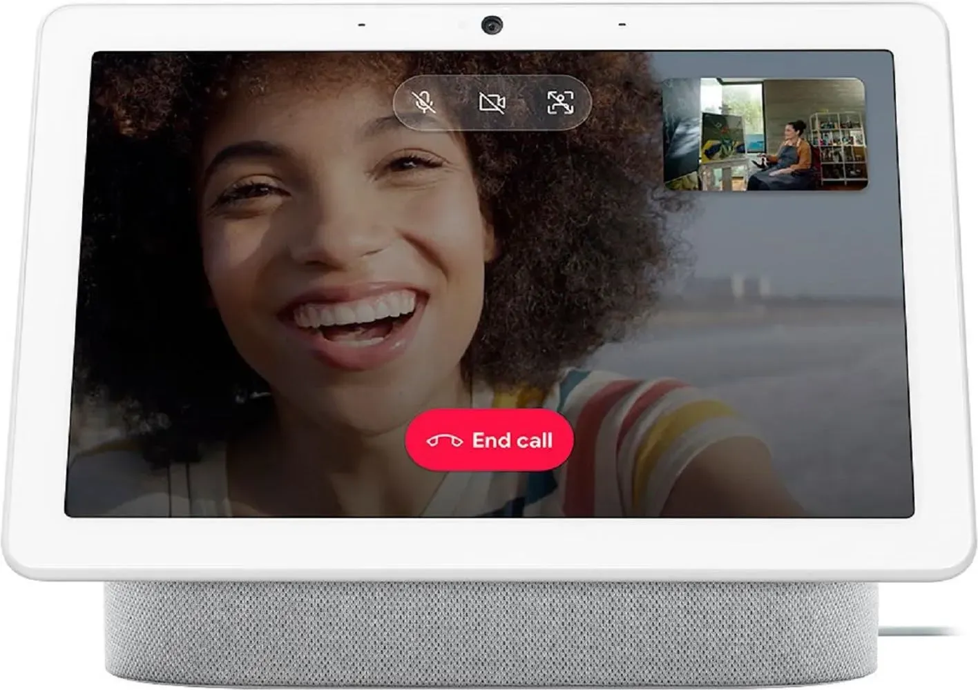 Google Nest Hub Max 10-inch smart display with Google Assistant in chalk for kitchen and home
