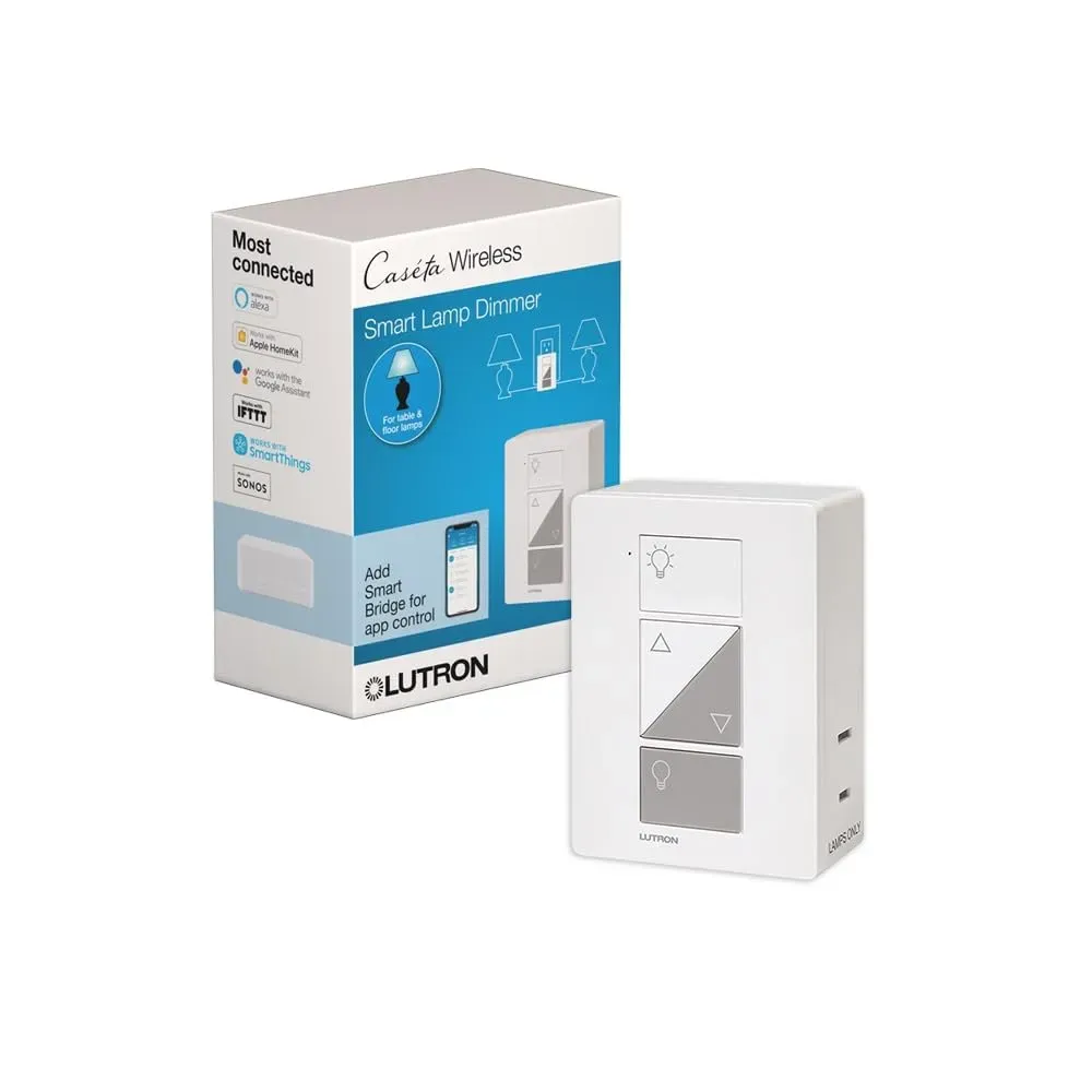 Lutron Caseta smart plug-in lamp dimmer switch with Pico remote for home lighting automation