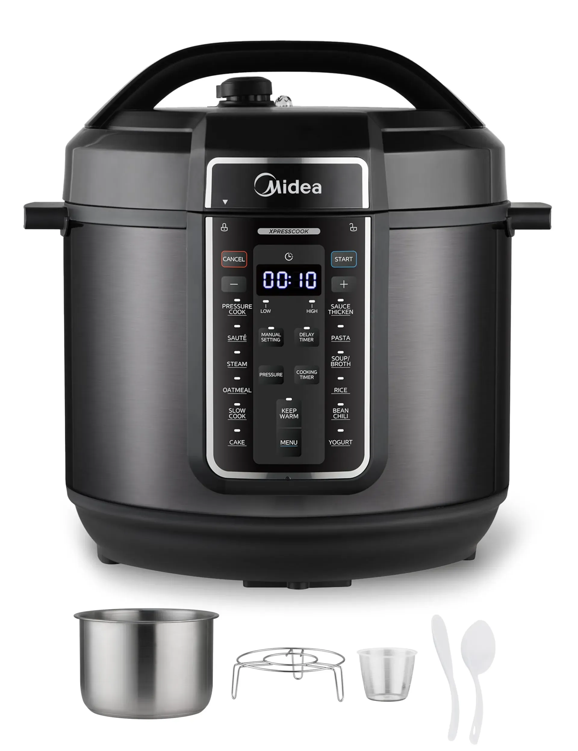 Midea 12-in-1 electric pressure cooker with 8 quart stainless steel inner pot