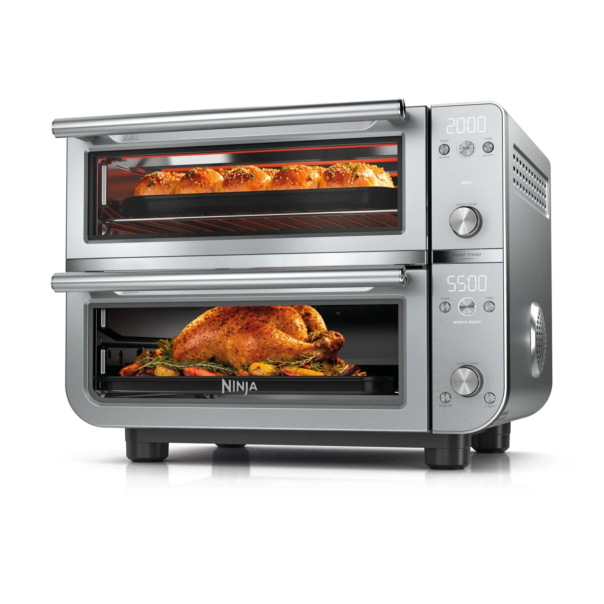 Ninja DCT821 Double Oven Pro Smart XL with FlexDoor dual-chamber design on kitchen counter