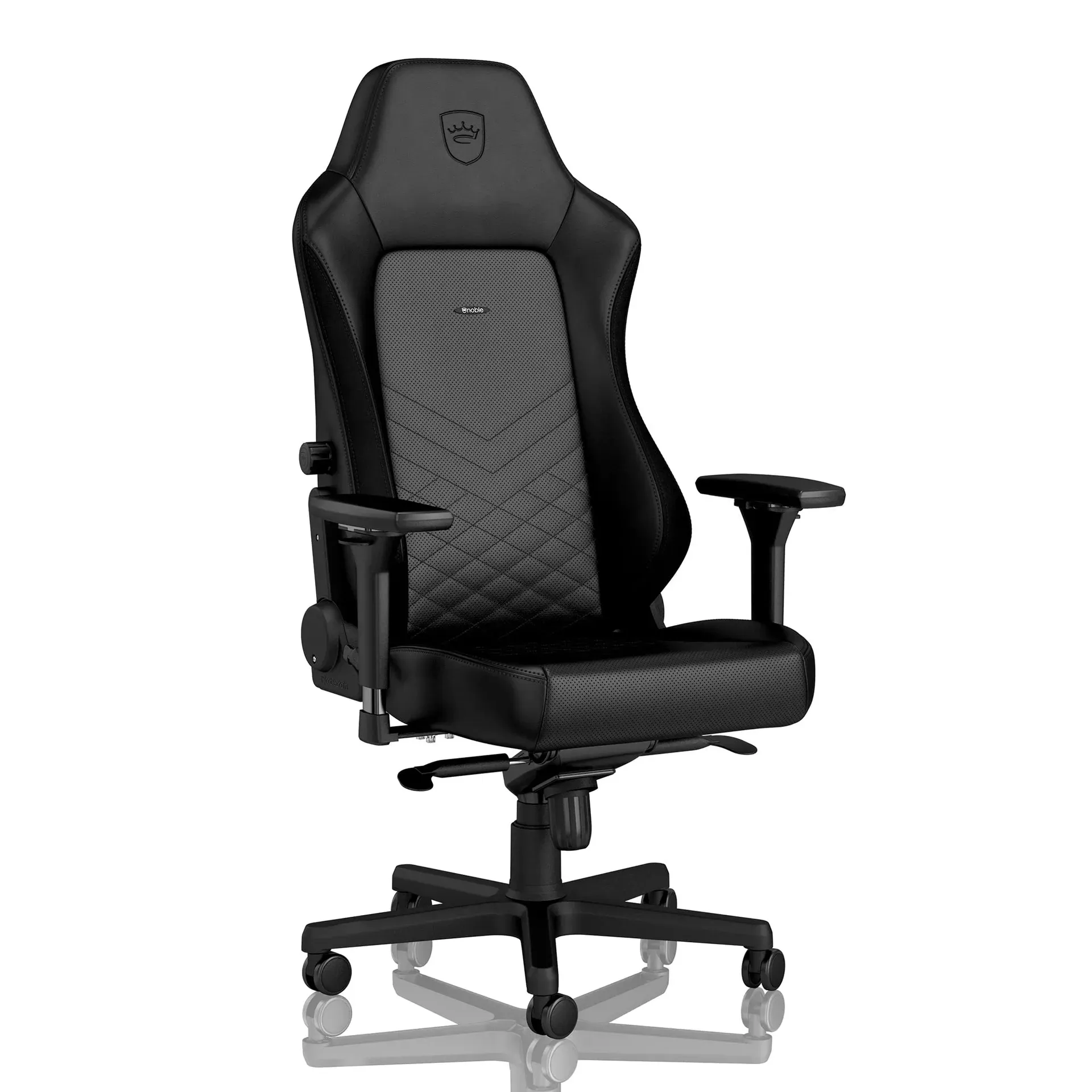 noblechairs Hero gaming chair with premium PU leather and enlarged seat area for bigger builds