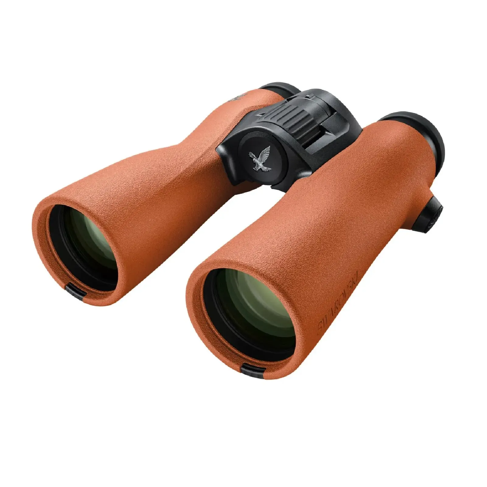 Swarovski NL Pure 10x42 binoculars in burnt orange finish on outdoor terrain